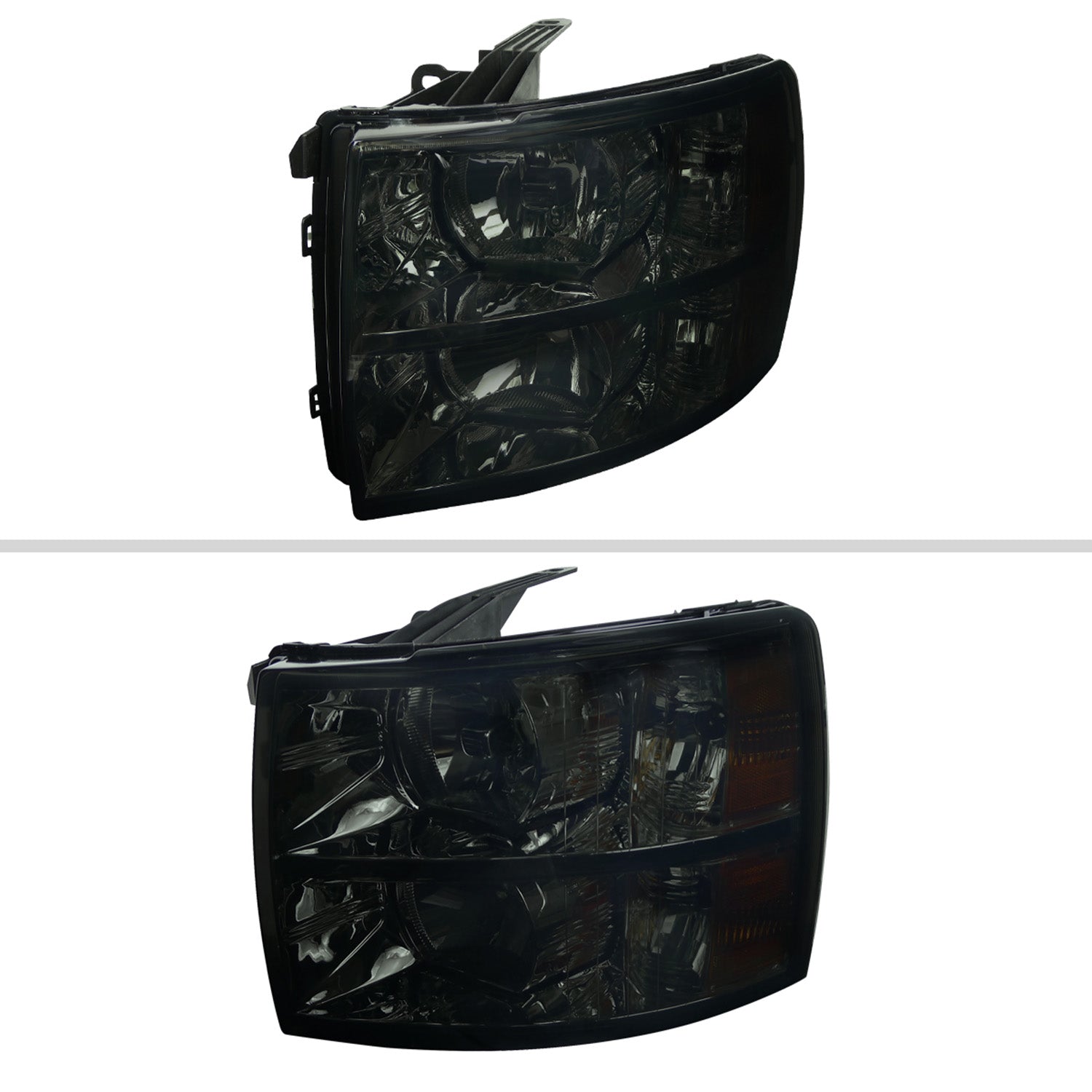 2007-2013 Chevy Silverado 1500/ 2500HD 3500HD Factory Headlights Smoke/Chrome