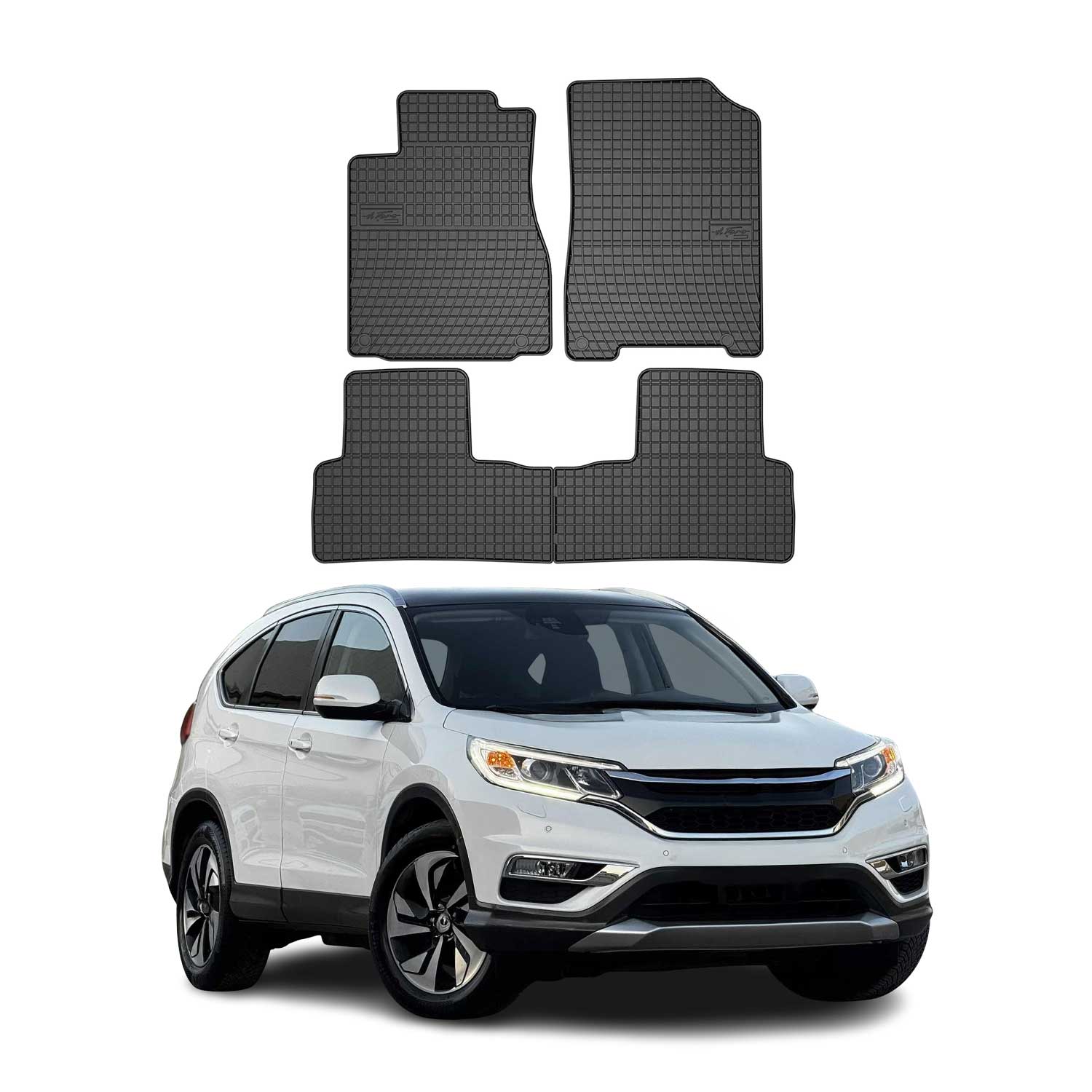 2012-2016 Honda CR-V Floor Mats Liners Full Set All Weather Rubber Black