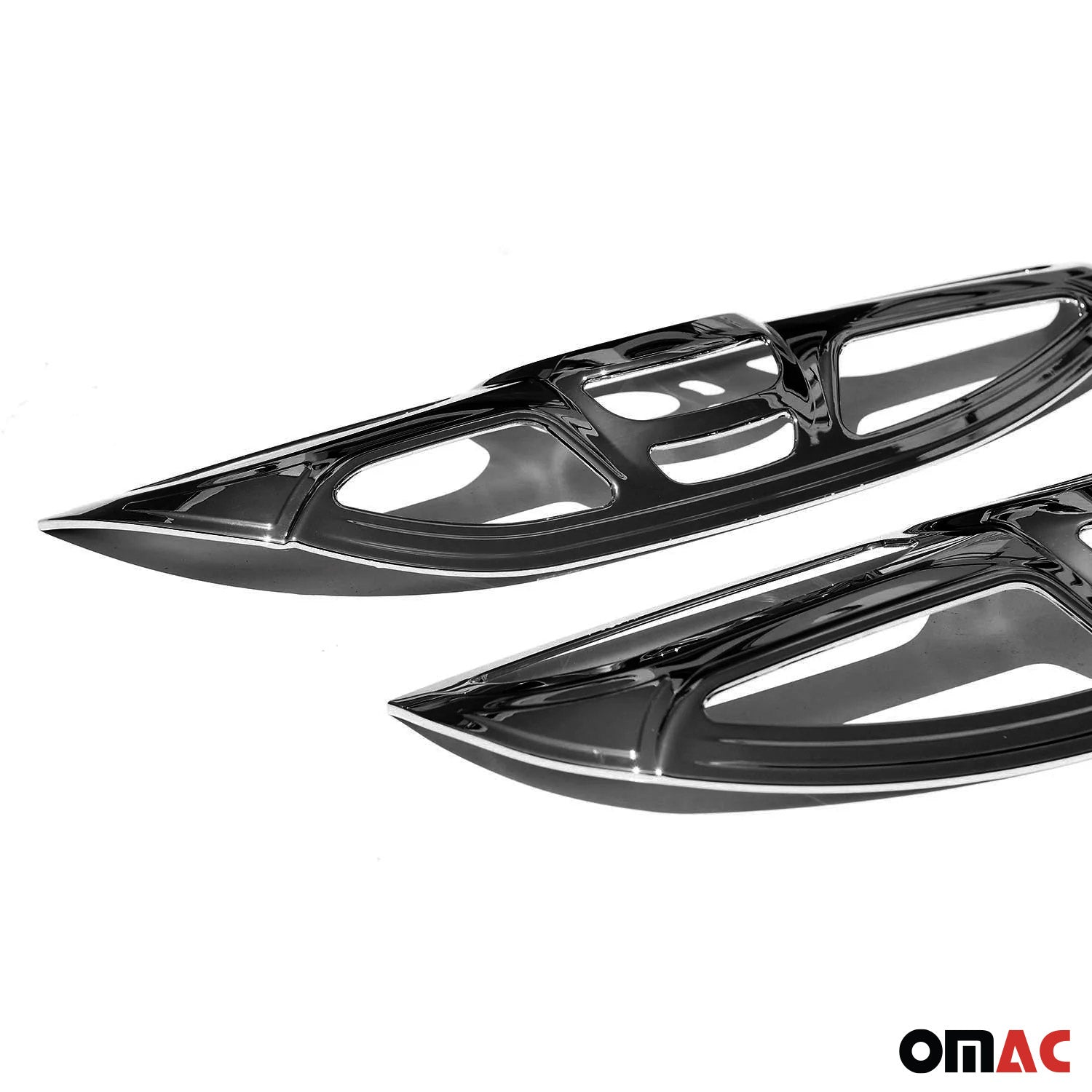 2014-2019 RAM ProMaster City Trunk Tail Light Trim Frame ABS Chrome Dark 2Pcs