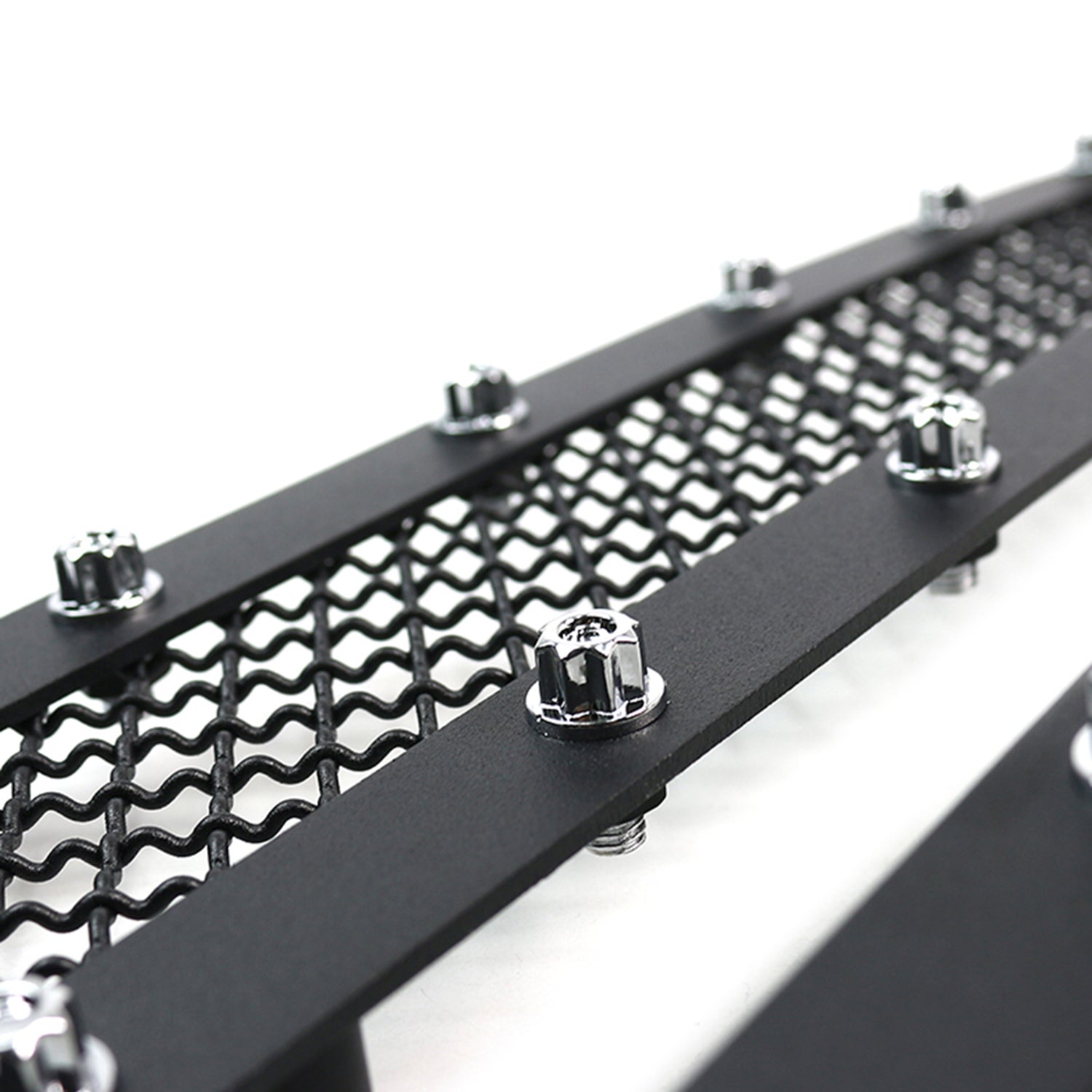 2014-2015 Chevy Silerado 1500 Rivet Style Black S.Steel 2PC Mesh Grille Insert