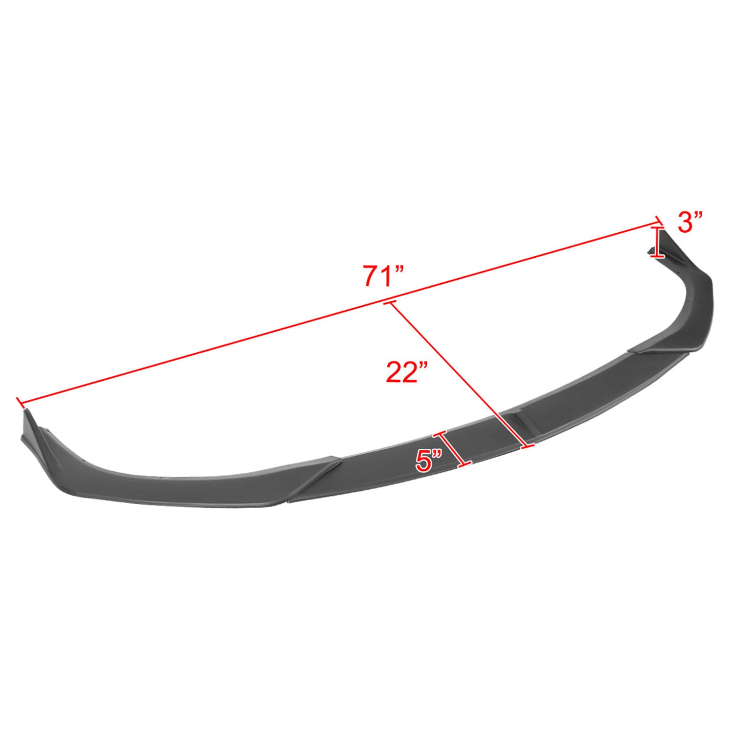 2019-2020 Mazda 3 Matte Black Polypropylene 3Pcs Front Bumper Lip Set