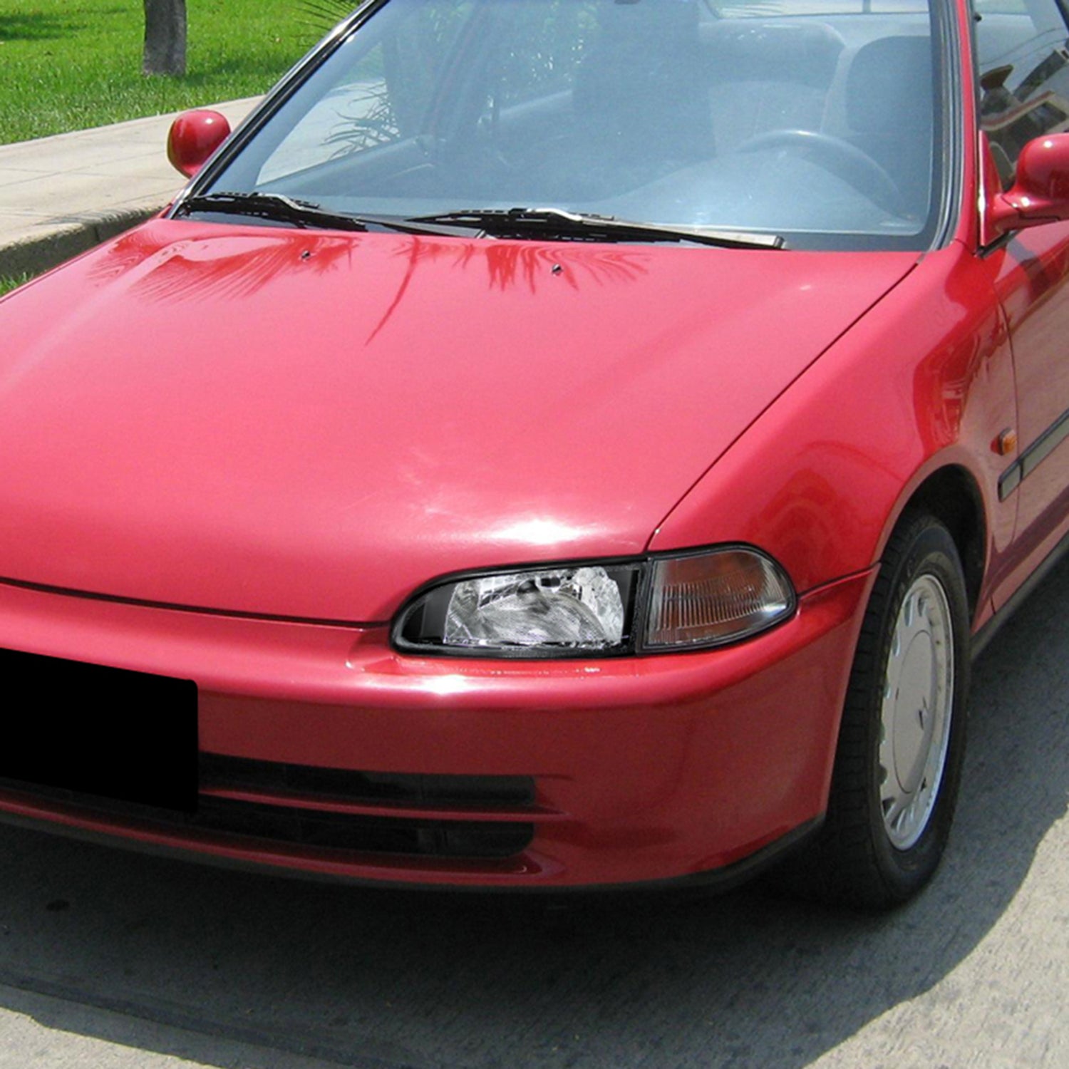 1992-1995 Honda Civic Factory Style Crystal Headlights Matte Black/Clear Lens