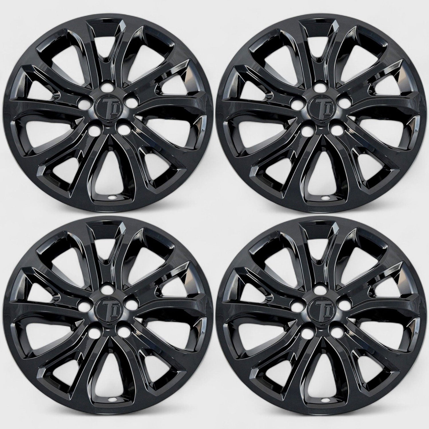 2018-2021 Chevrolet Equinox Wheel Cover Hubcaps Set Gloss Black 8Pcs ABS Plastic