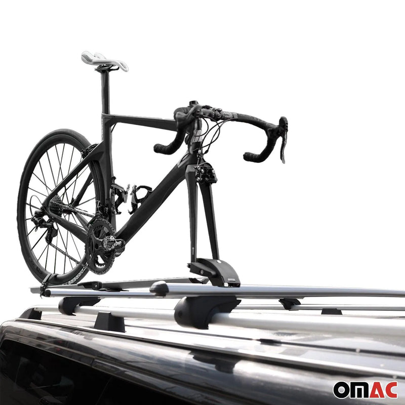 Cross Bar Pro Bike Carrier Set Roof Mount Rack Aluminum 42" Silver