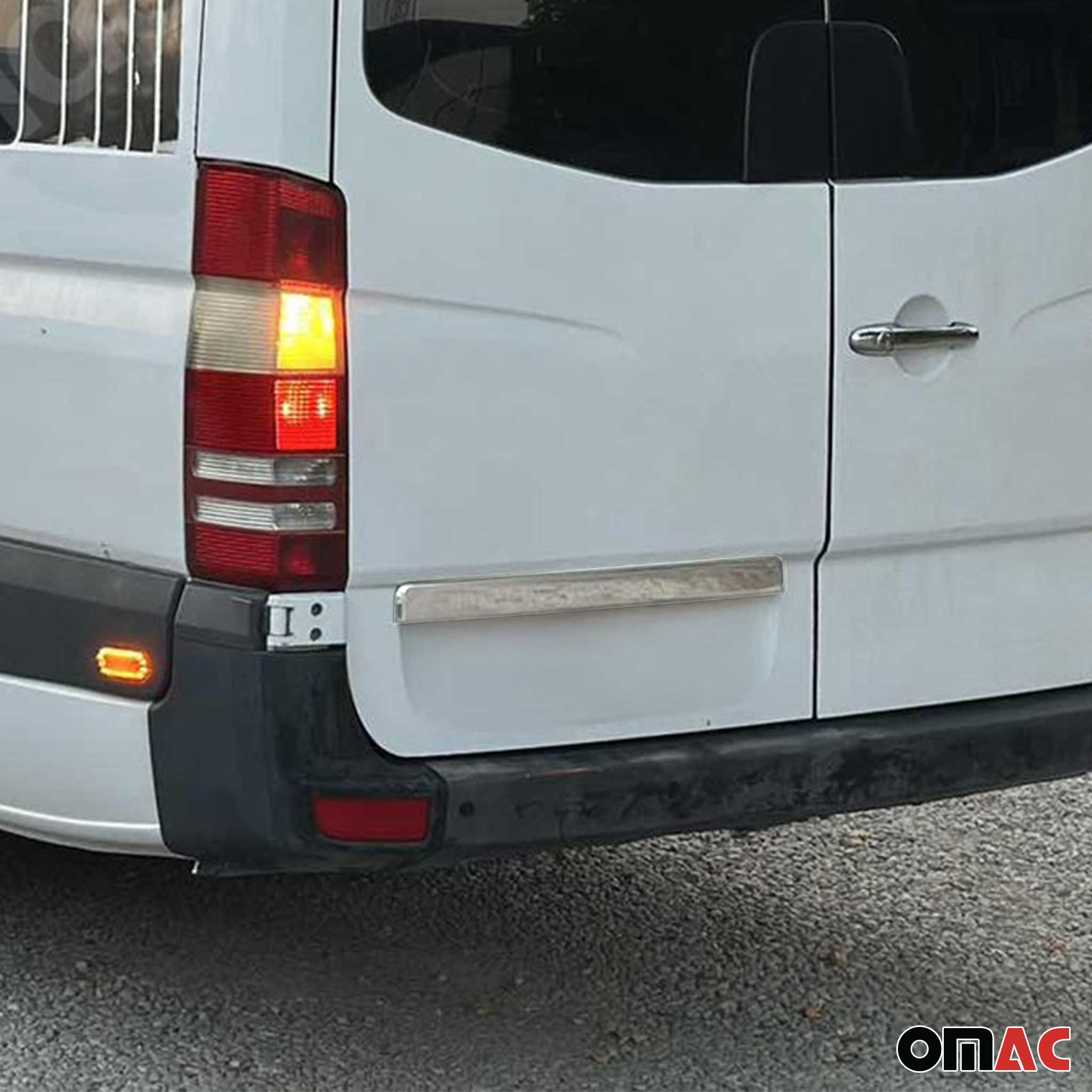 2006-2013 Mercedes Sprinter W906 Chrome SET Reflector Frame & Logo S.Steel & Fuel Caps Cover & Stop Light Cover & Tailgate Handle Cover S.Steel Set Gloss Silver 11 pcs
