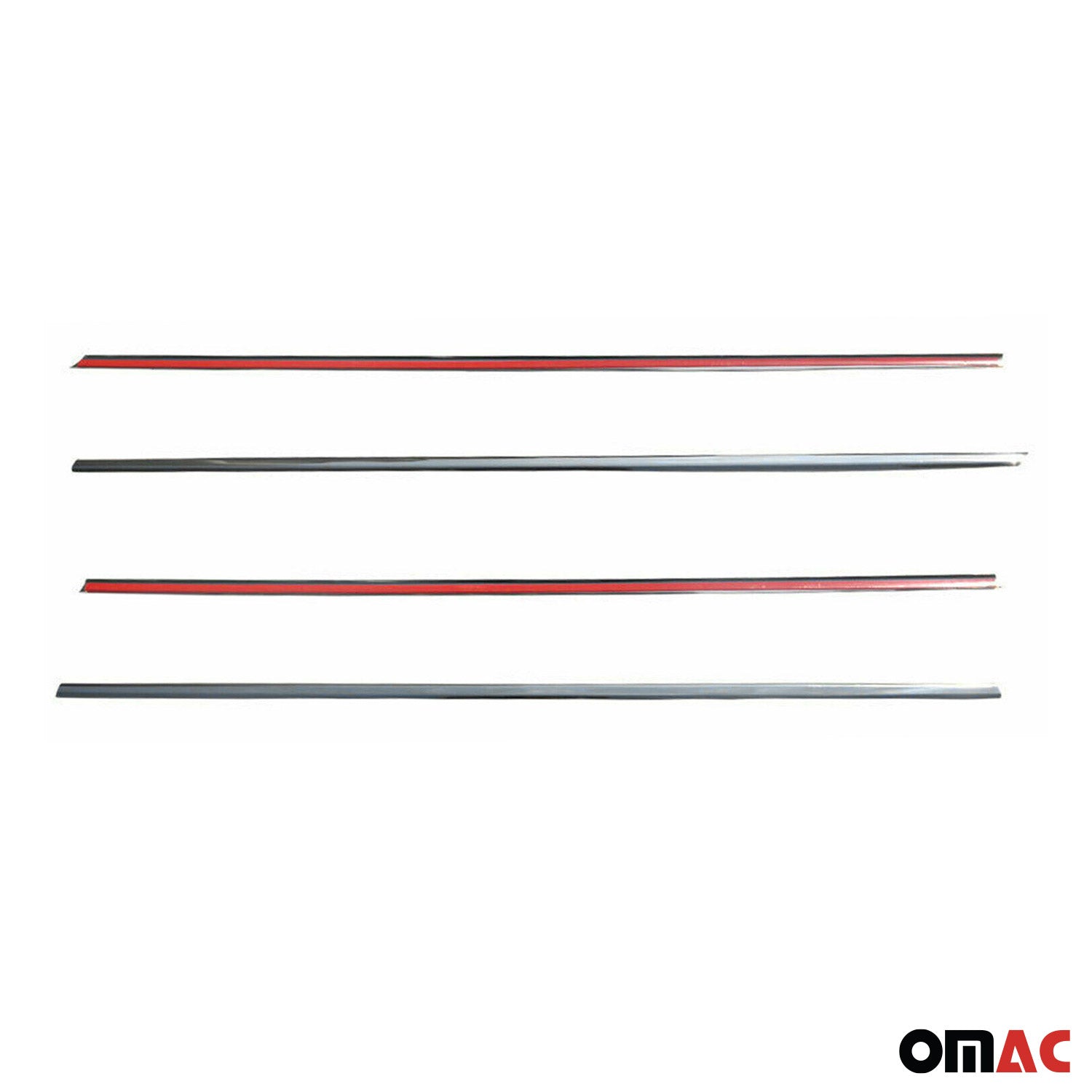2003-2008 Toyota Corolla Window Molding Trim Streamer Stainless Steel Silver 4 Pcs