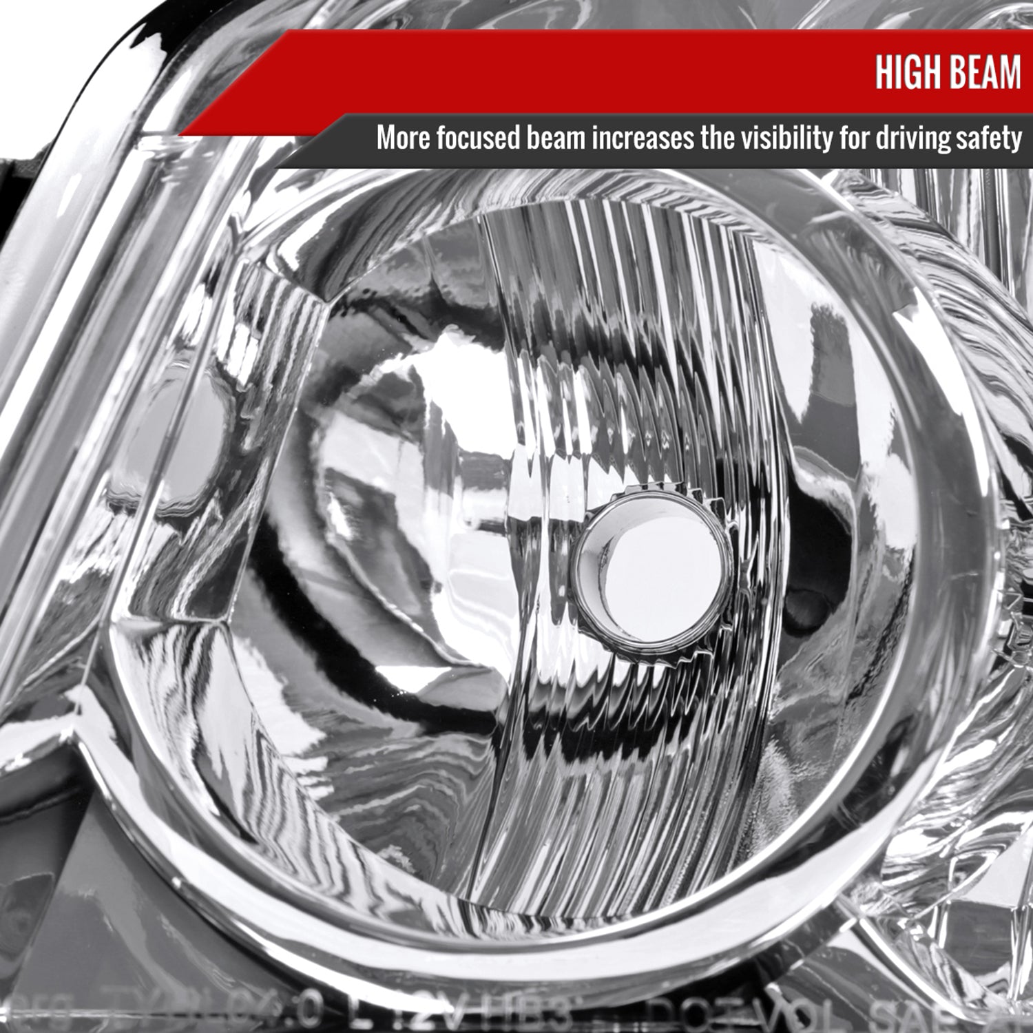 2004-2007 Toyota Highlander Factory Style Headlights Chrome/Clear Lens