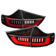For Toyota Sienna 2011-2014 Full LED Tail Lights Sequential Red Fiber Black Clear Lens Jet Housing