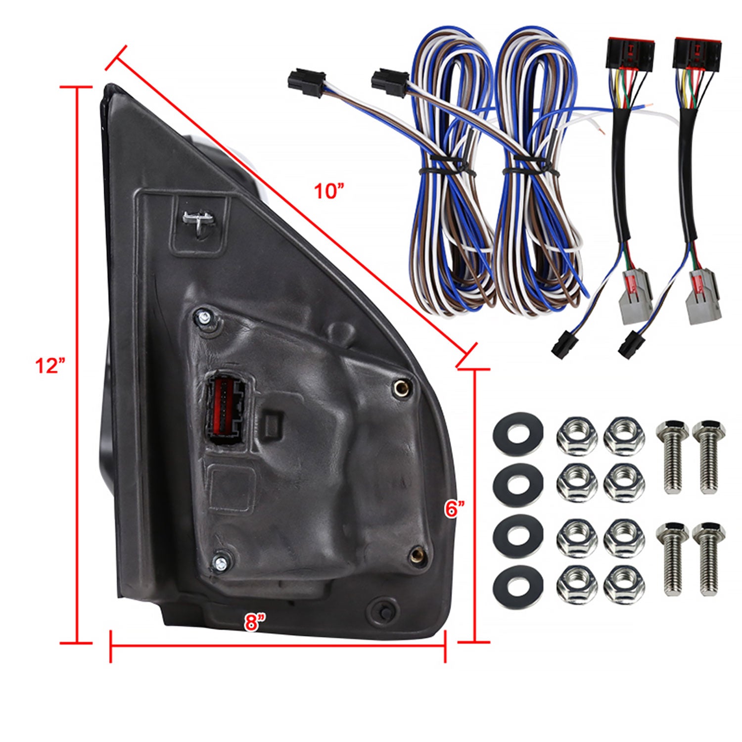 2015-2020 Ford F-150 Heated Towing Mirrors Smoke Turn Signal &Auxiliary Lights