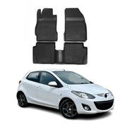 2011-2014 Mazda 2 Floor Mats Liners Full Set All Weather Black