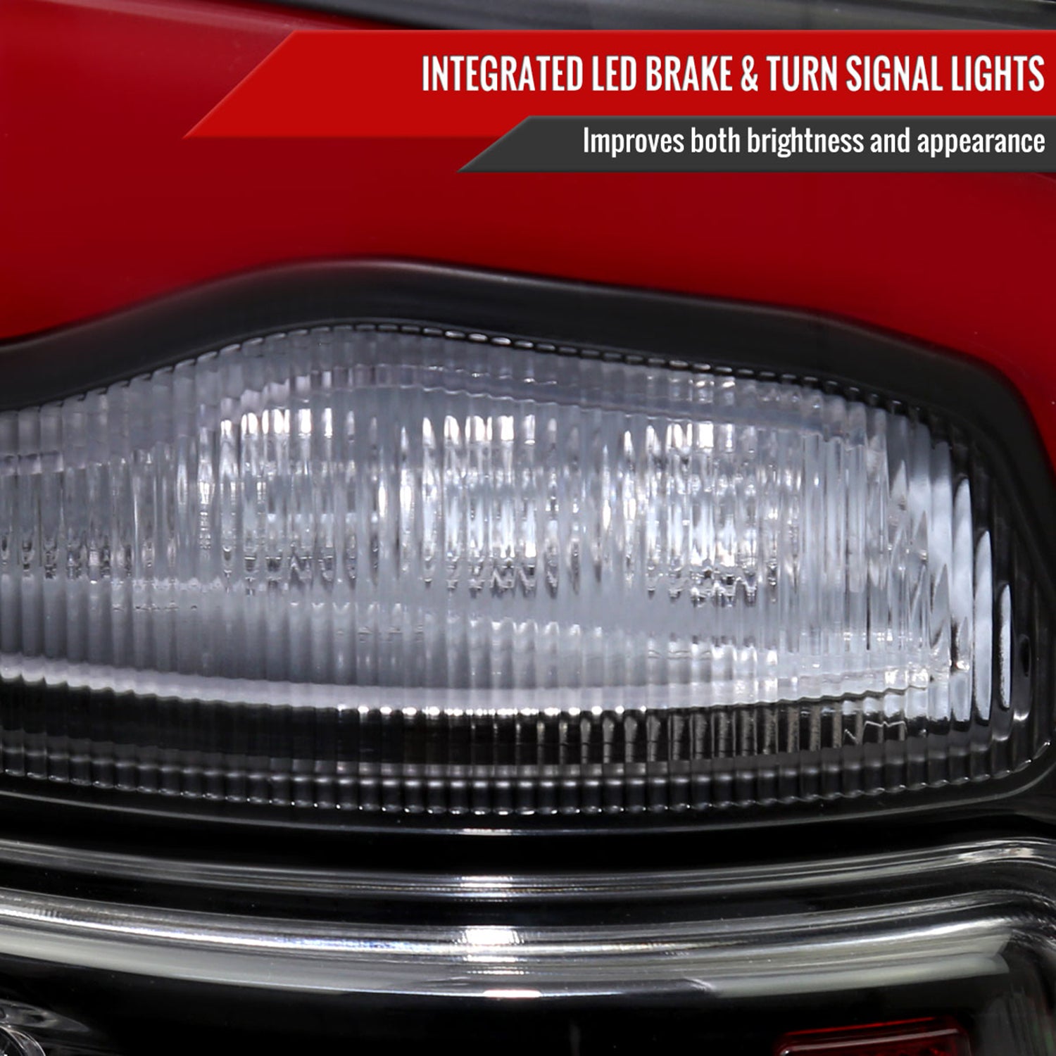 2009-2018 Dodge RAM 1500 2500 3500 Red LED Bar Tail Lights Matt Black