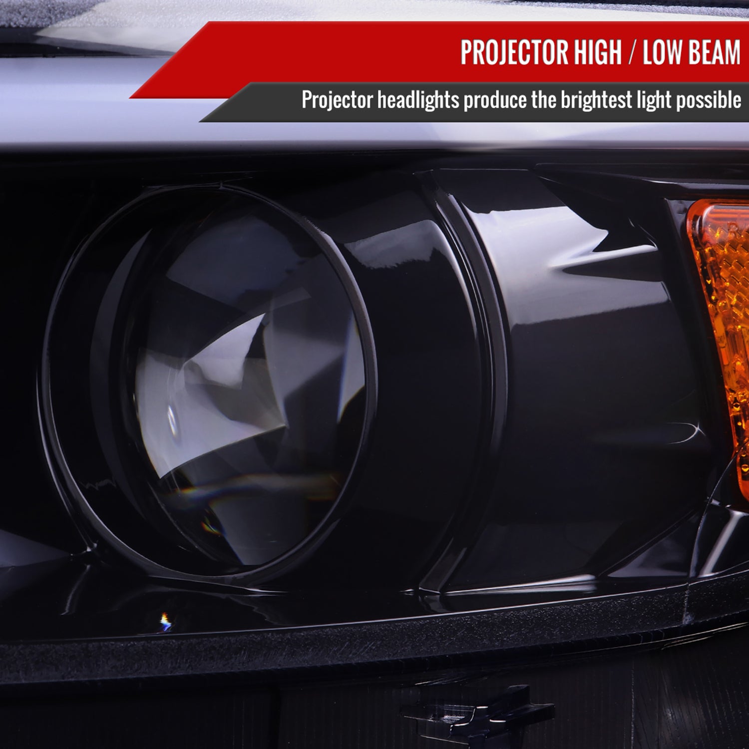 2015-2017 Ford Mustang HID-Type LED Turn Signal Projector Headlights Smoke