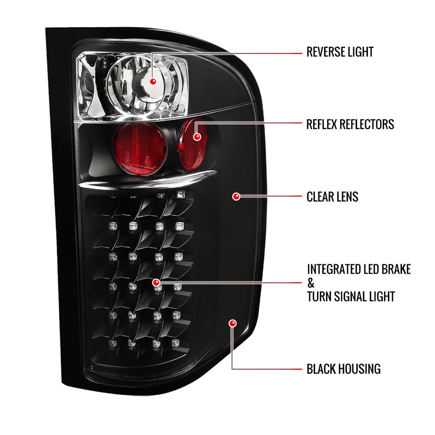 2007-2014 Chevy Silverado V2 LED Tail Lights Matte Black Housing/Clear Lens