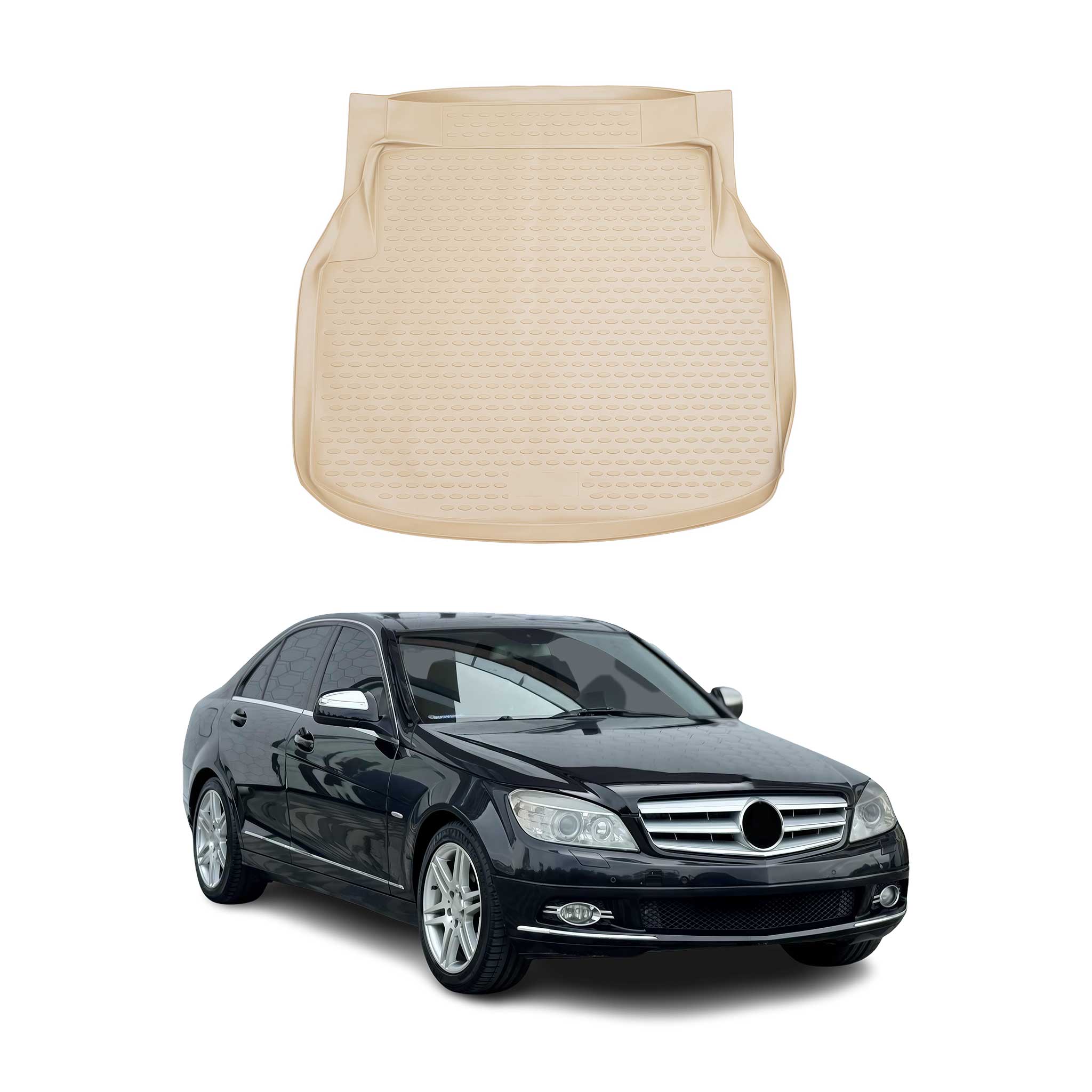 2010-2014 Mercedes C Class W204 C63 C350 C300 Cargo Liner Trunk Mat All Weather Beige