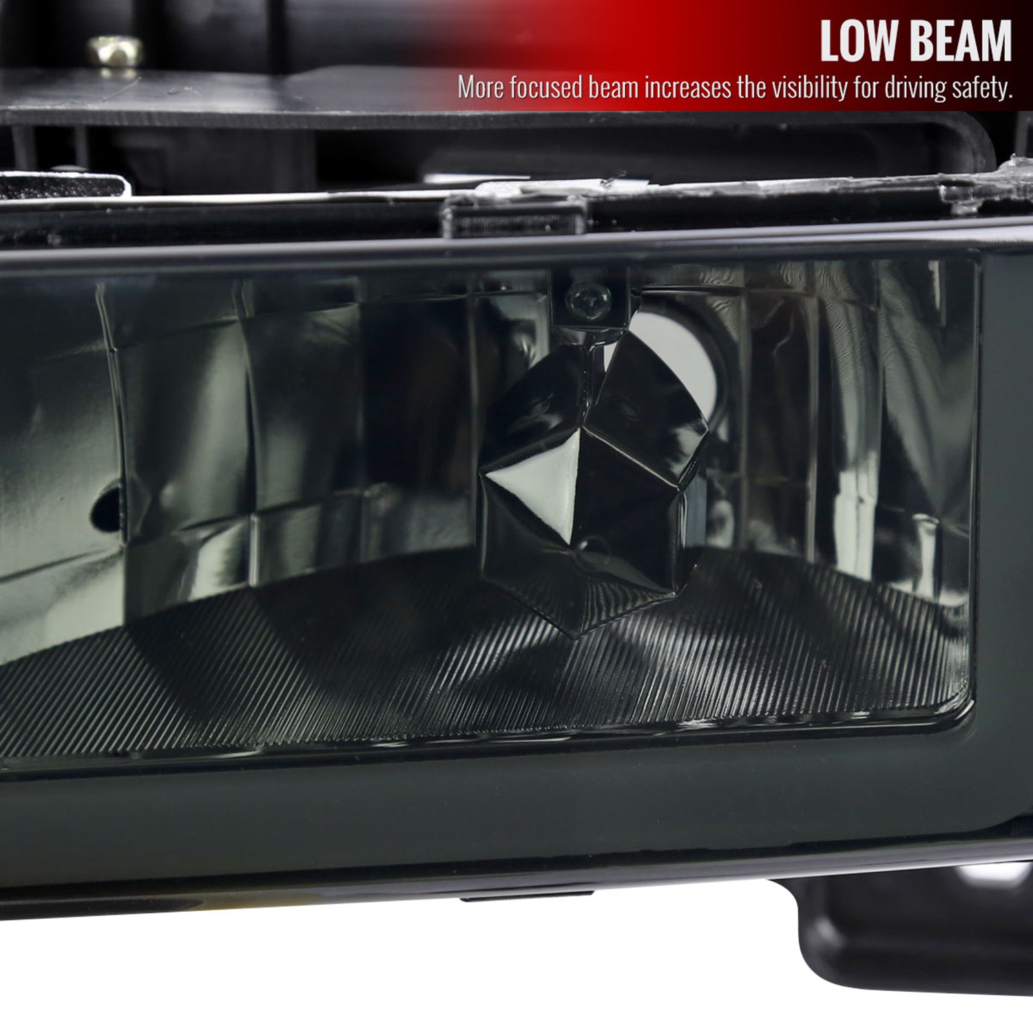1988-1993 Chevy C10 C/K Sierra Tahoe LED Tube Factory Headlights Smoke