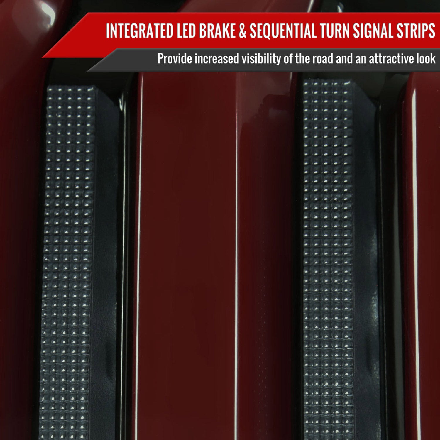 2007-2013 Toyota Tundra Sequential Red LED Bar Tail Lights Glossy Black/Smoke