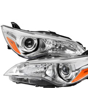 2015-2017 Toyota Camry Projector Headlights w/ Amber Reflectors Chrome/Clear