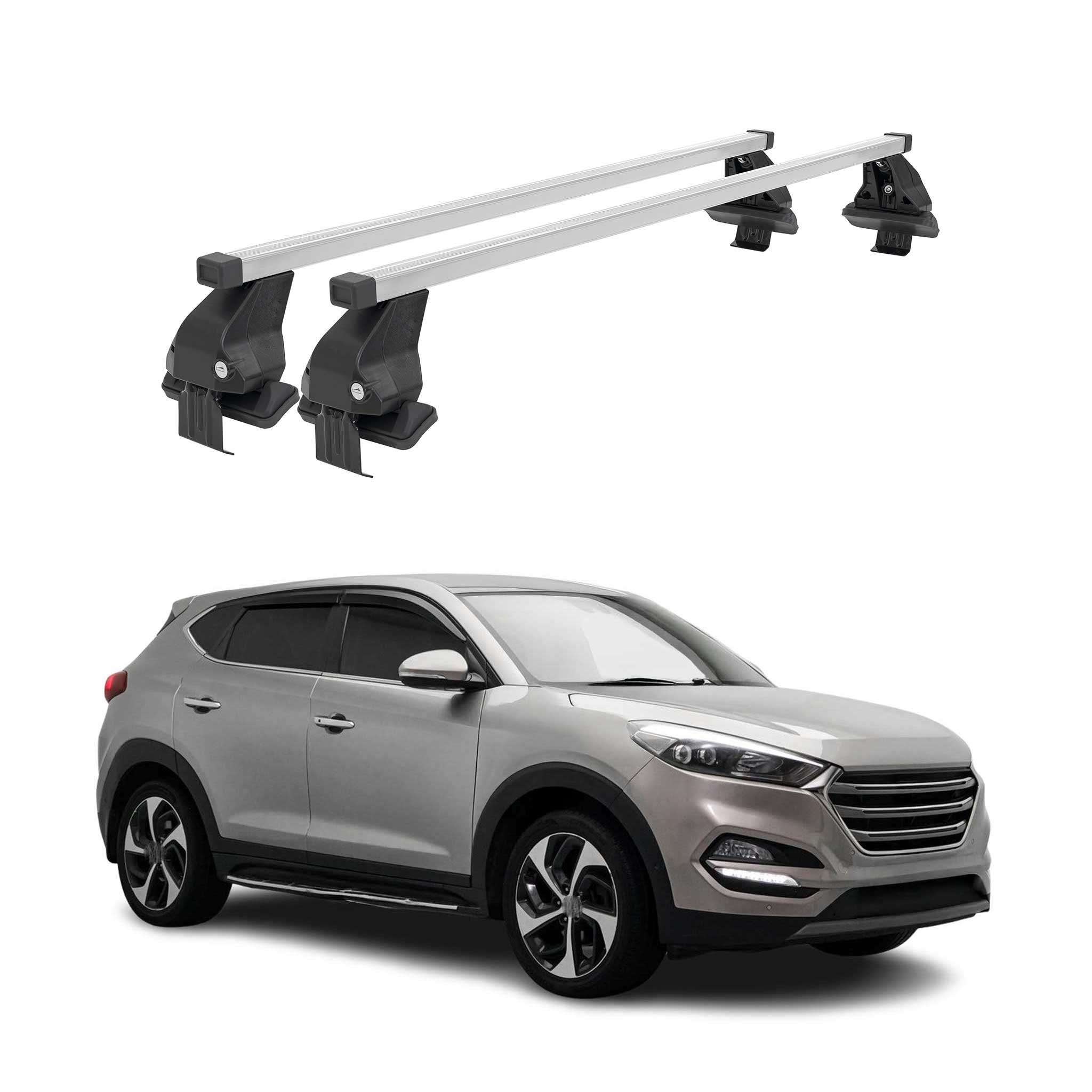 2016-2021 Hyundai Tucson Roof Rack Cross Bars Silver