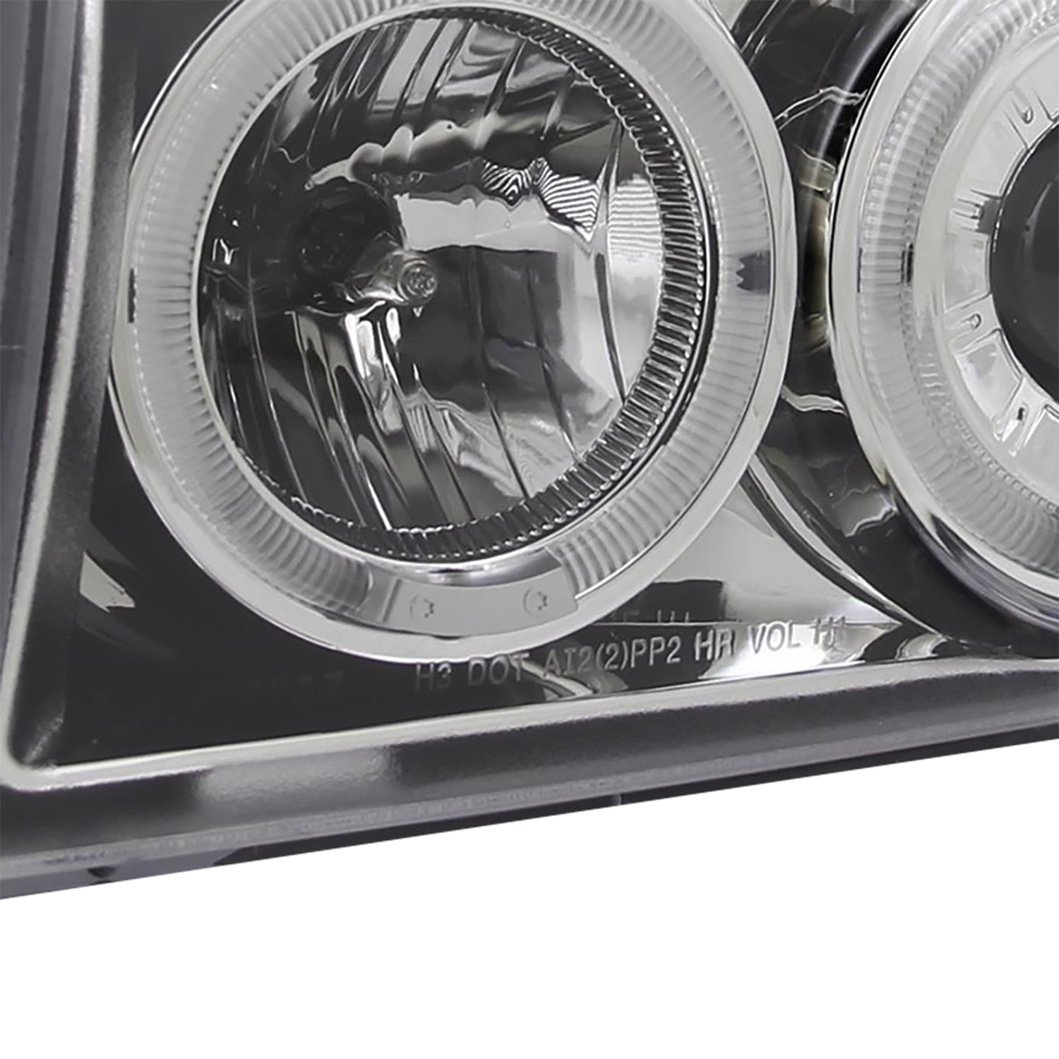 1992-1996 Ford F150 F-250 F-350 Bronco Dual Halo Projector Headlights Chrome
