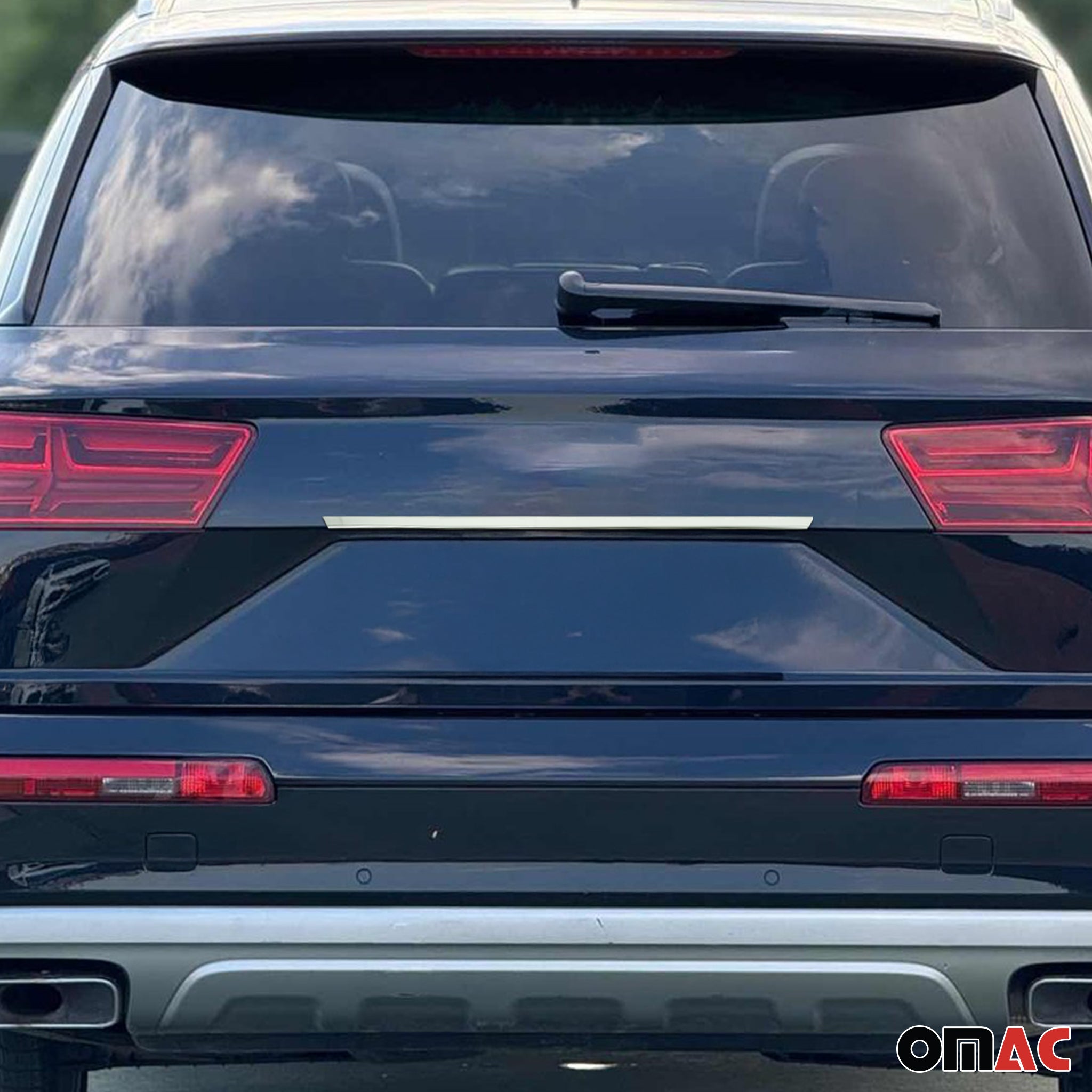 2017-2019 Audi Q7 4M Pre-Fl Rear Trunk Tailgate Door Handle Cover Stainless Steel