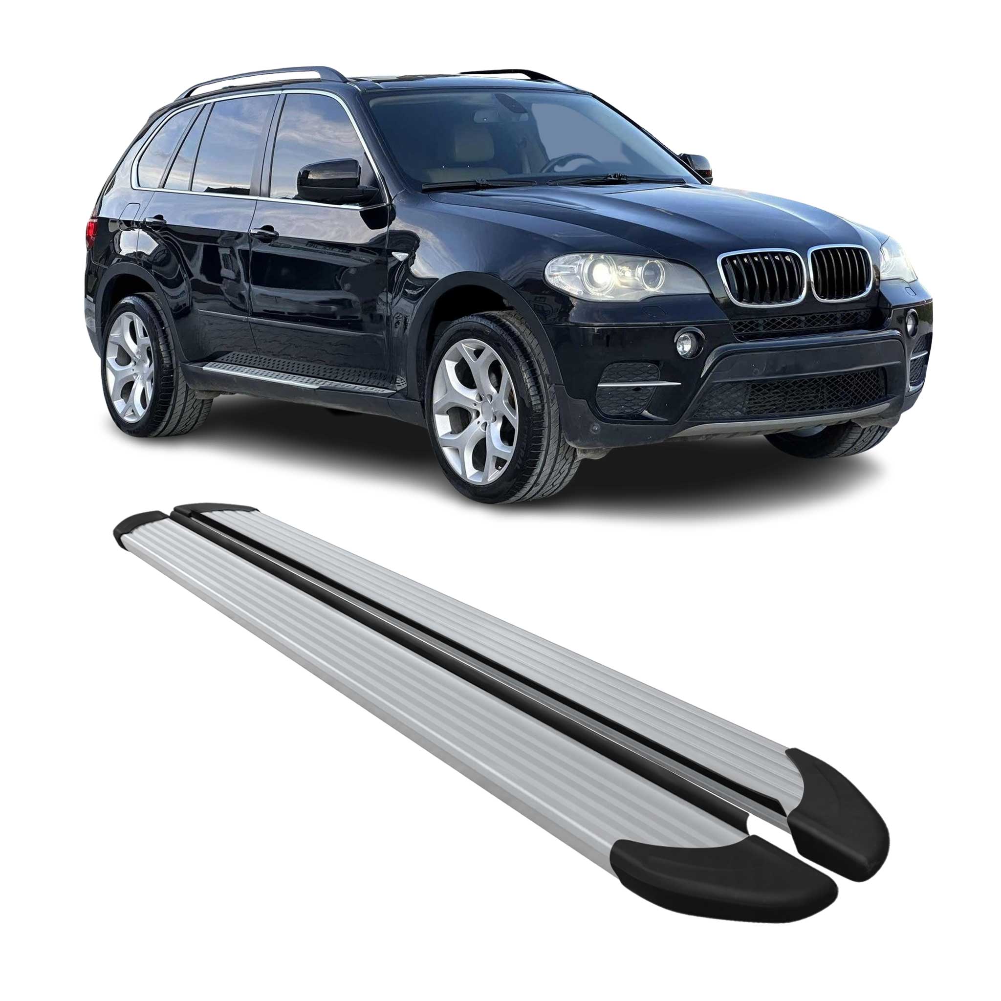 2007-2013 BMW X5 E70 Running Boards Side Steps Silver