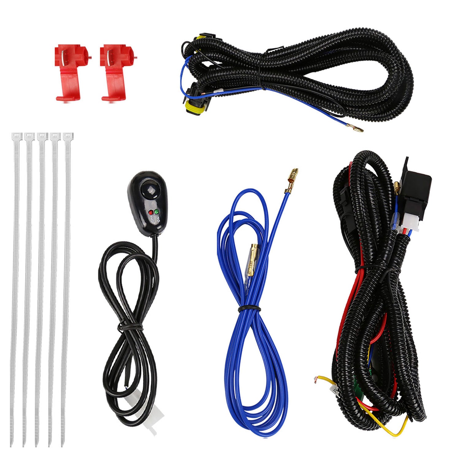 2008-2017 Toyota Sequoia H10 Fog Lights w/Switch & Wiring Harness Chrome/Clear