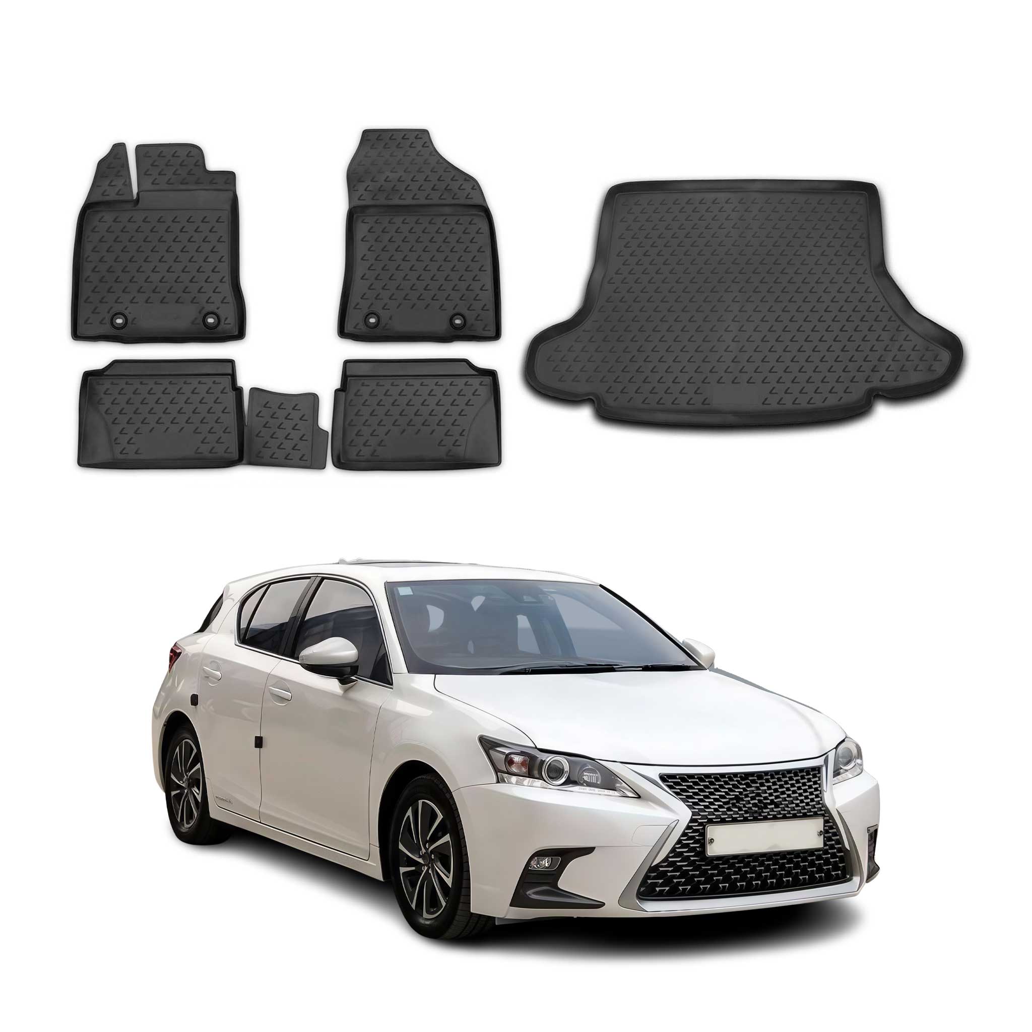 2011-2017 Lexus CT 200h Floor Mats & Cargo Liner Full Set All Weather Black