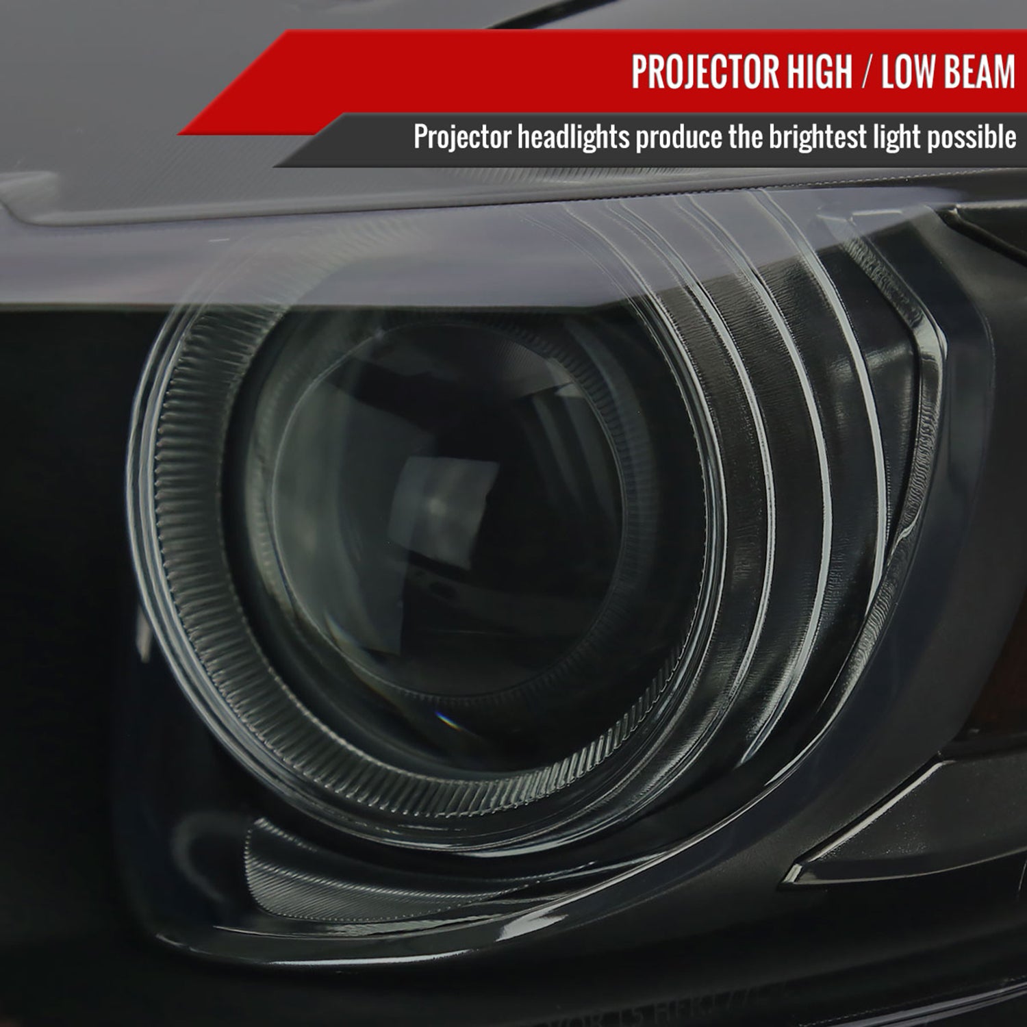 2015-2017 Ford Mustang / 18-2020 Shelby Strip LED Xenon HID Headlights Smoke