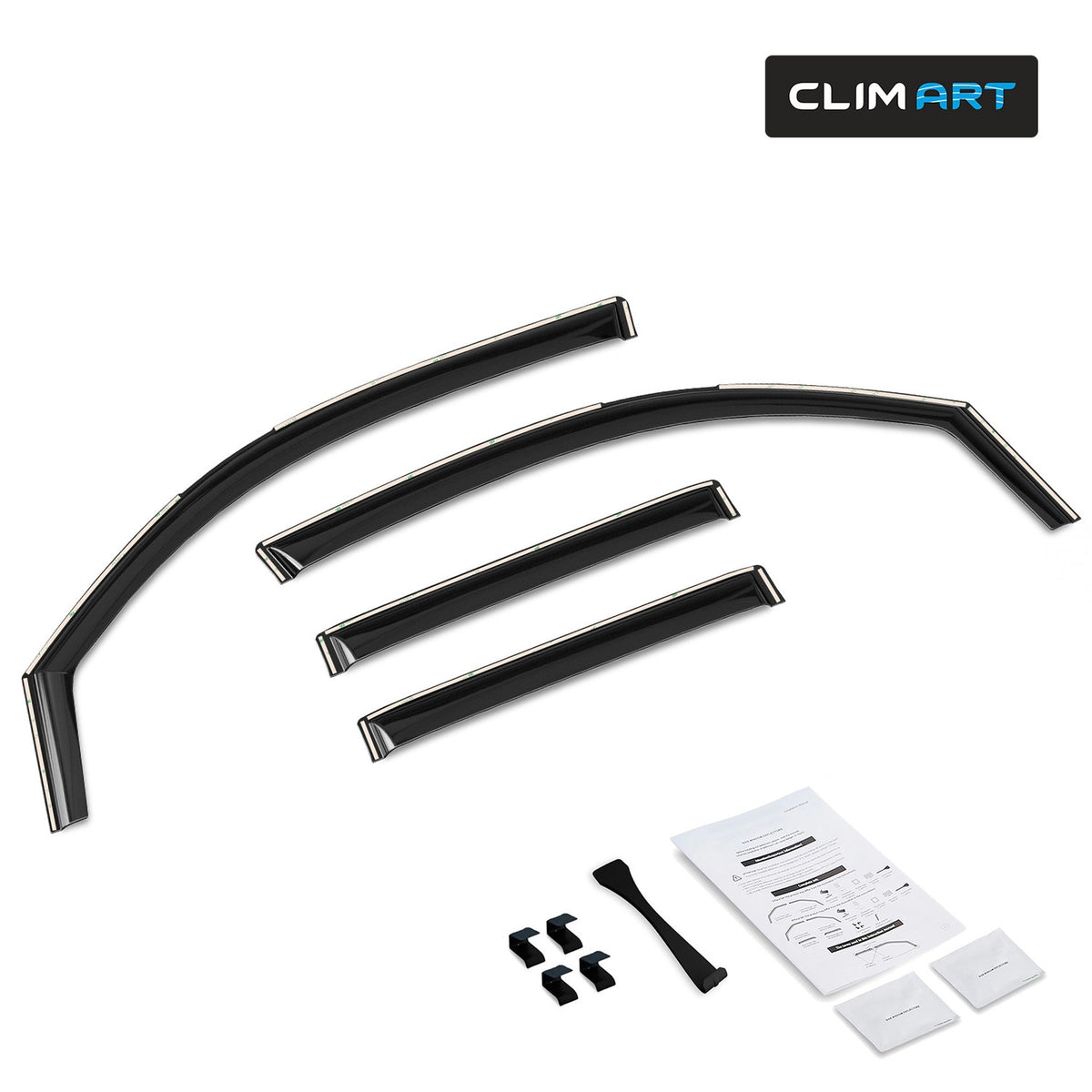 Clim Art Wind Deflectors for Toyota Tacoma Double Cab 2024-2026 Smoke Dark 4Pcs