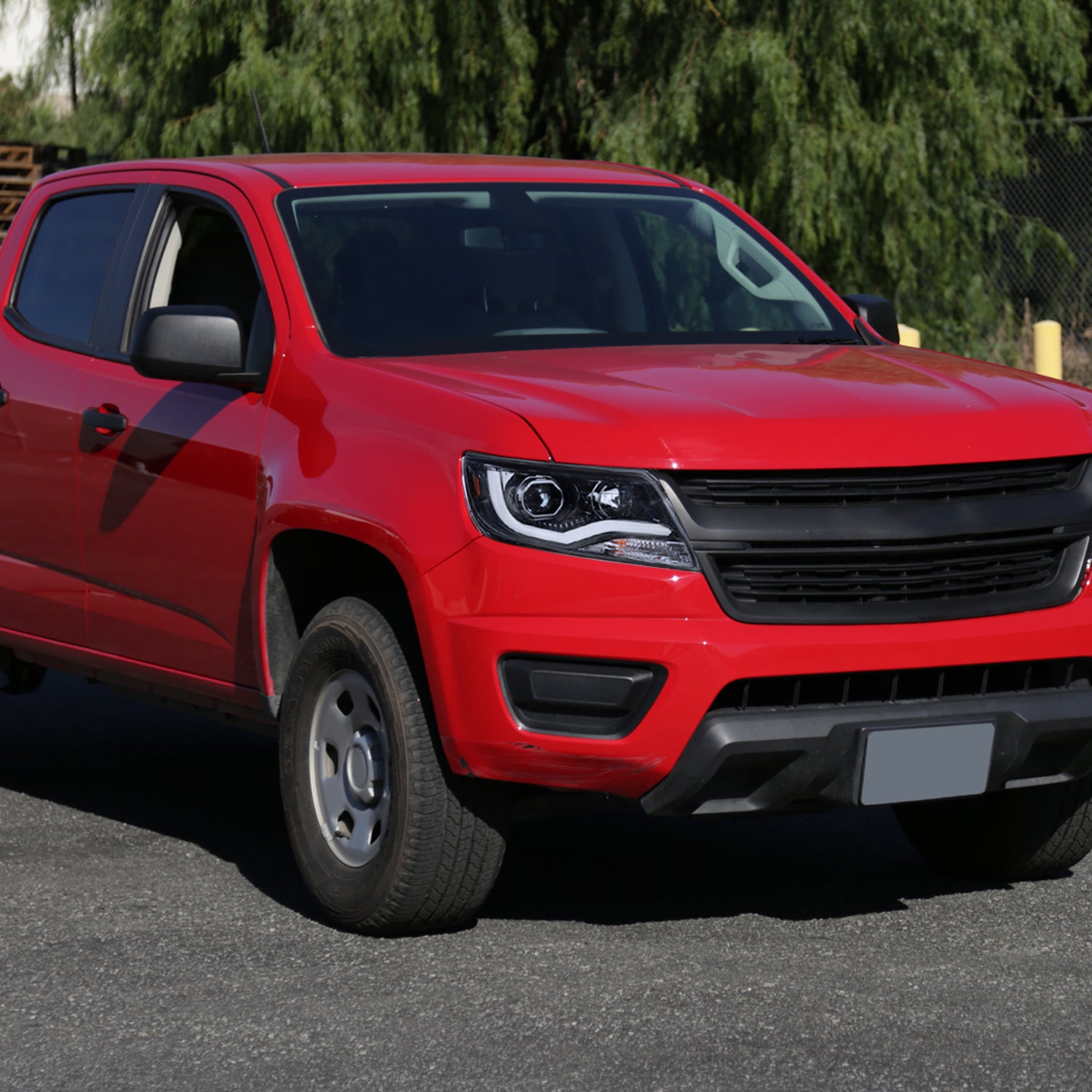 2015-2021 Chevy Colorado LED Bar Projector Headlights Glossy Black/Smoke Lens