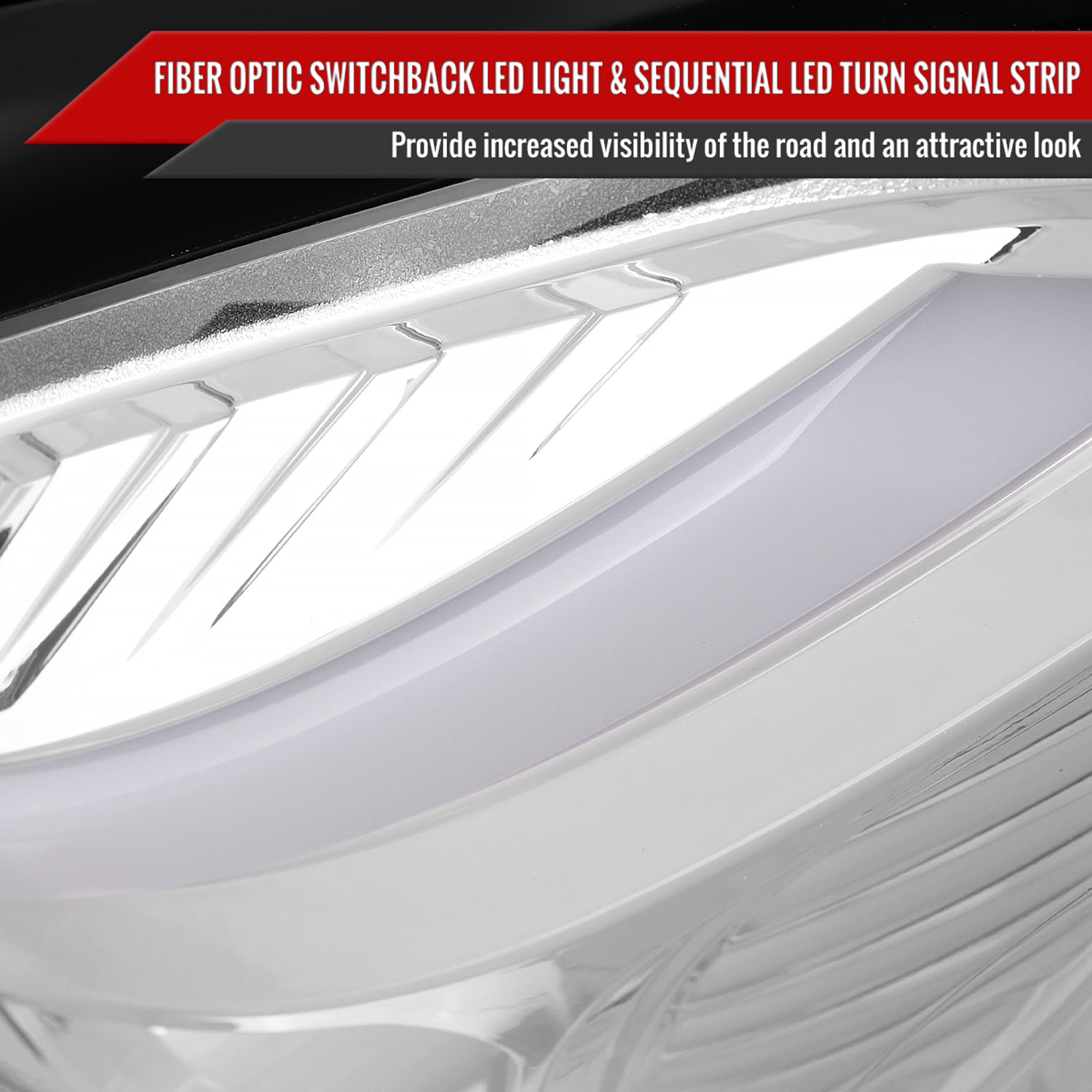 2012-2014 Mercedes-Benz W204 C-Class LED Bar Projector Headlights Chrome