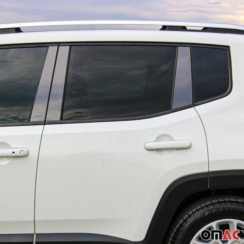 Window B Pillar Posts Door Trim Cover for Jeep Renegade 2019-2023 Steel Dark 6x