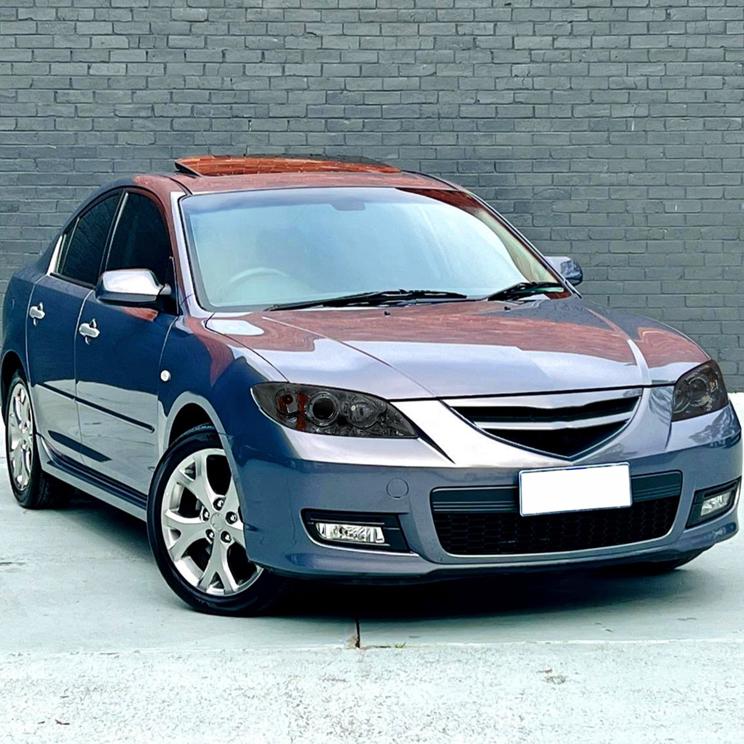 2004-2009 Mazda 3 Sedan Projector Style Headlights Chrome Housing/Smoke Lens