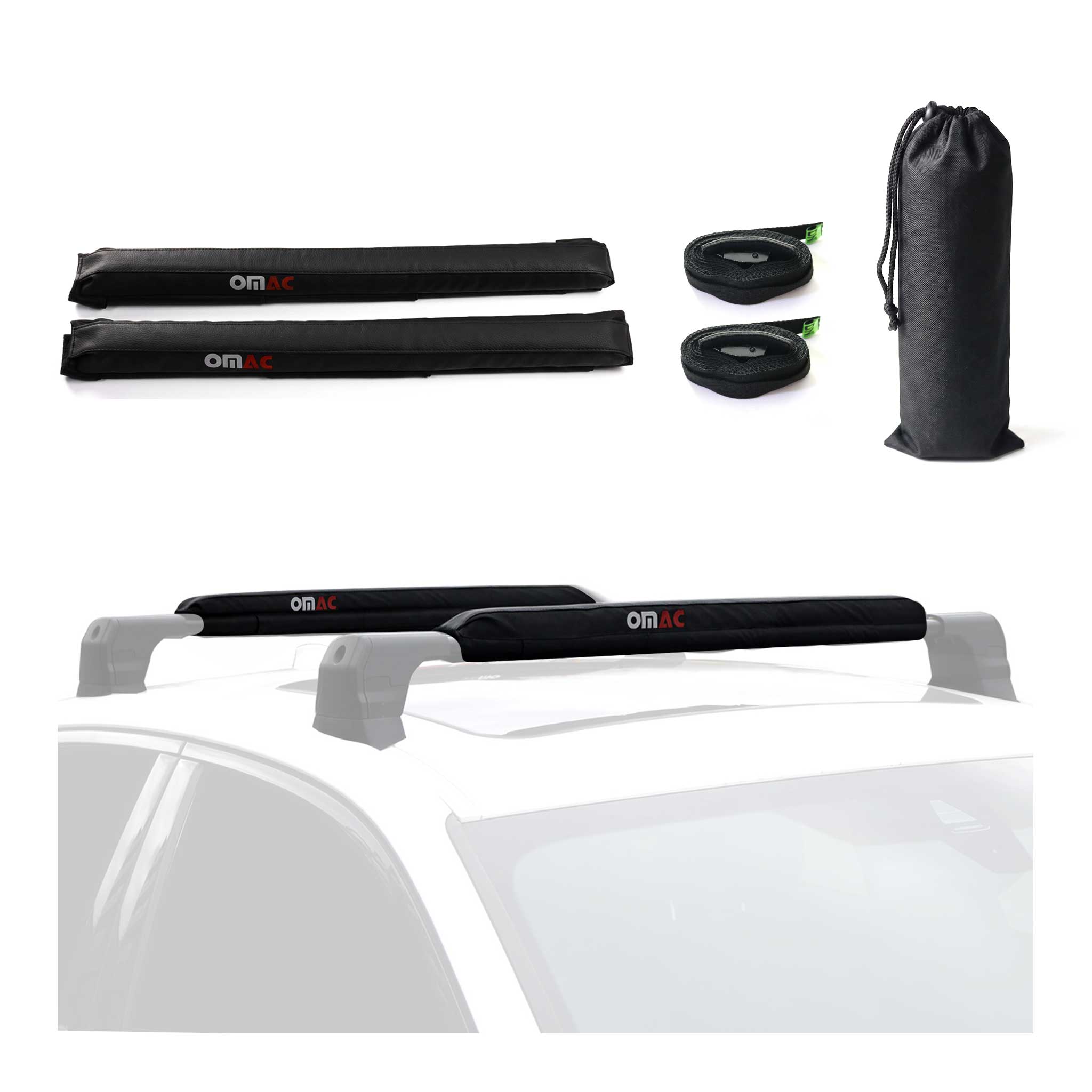 Nissan 28" Roof Rack Pads Surfboard Windsurf Crossbar Pads Black 2 Pcs