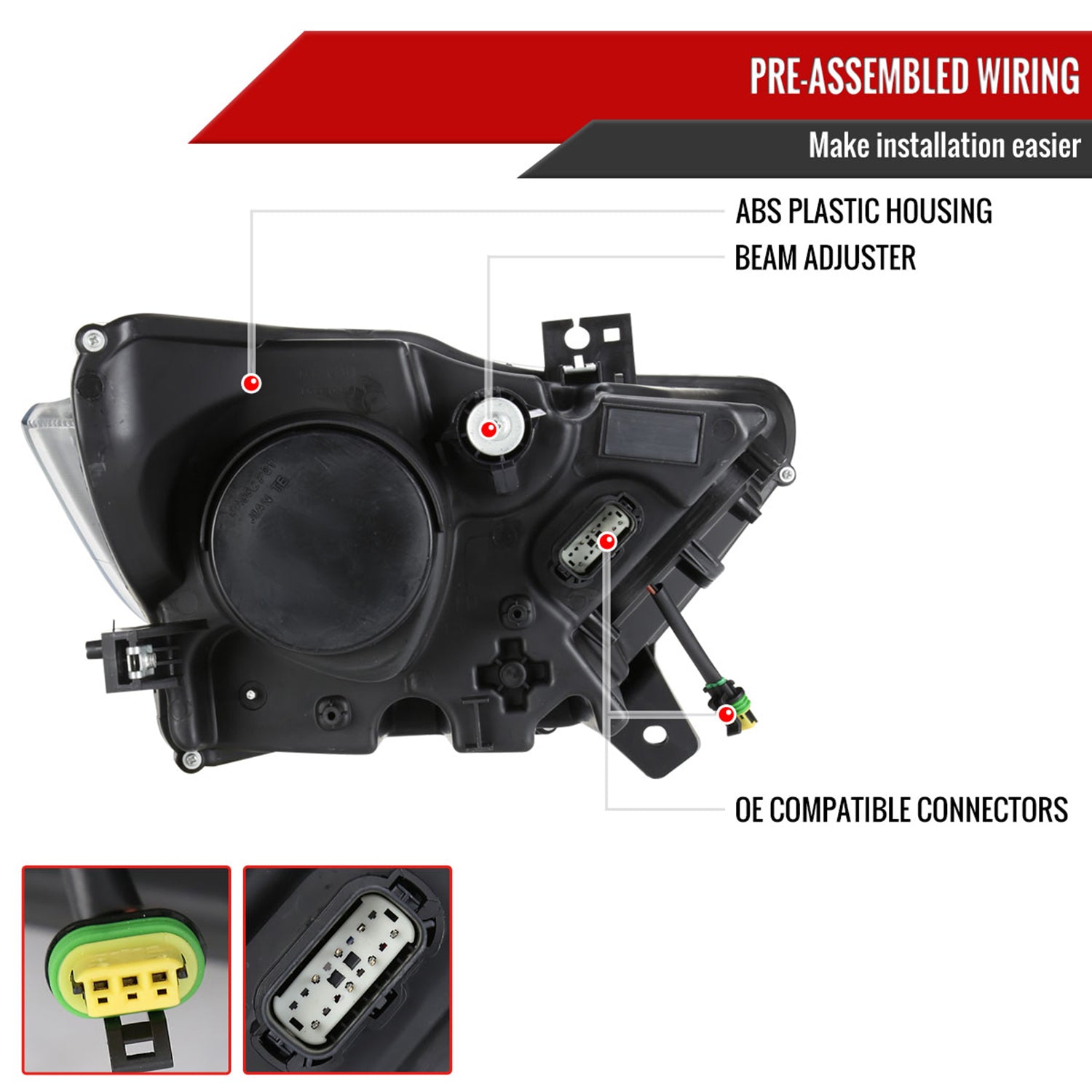 2015-2017 Ford Mustang / 18-2020 Mustang Shelby LED Xenon HID Headlights Smoke