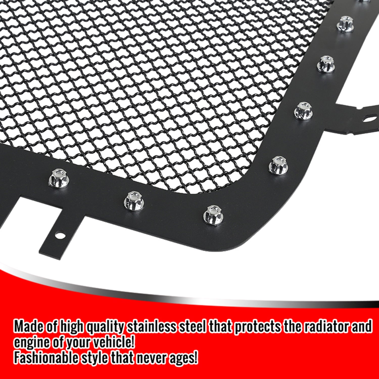 2014-2015 GMC Sierra 1500 Rivet Style Black S.Steel Mesh Grille Insert