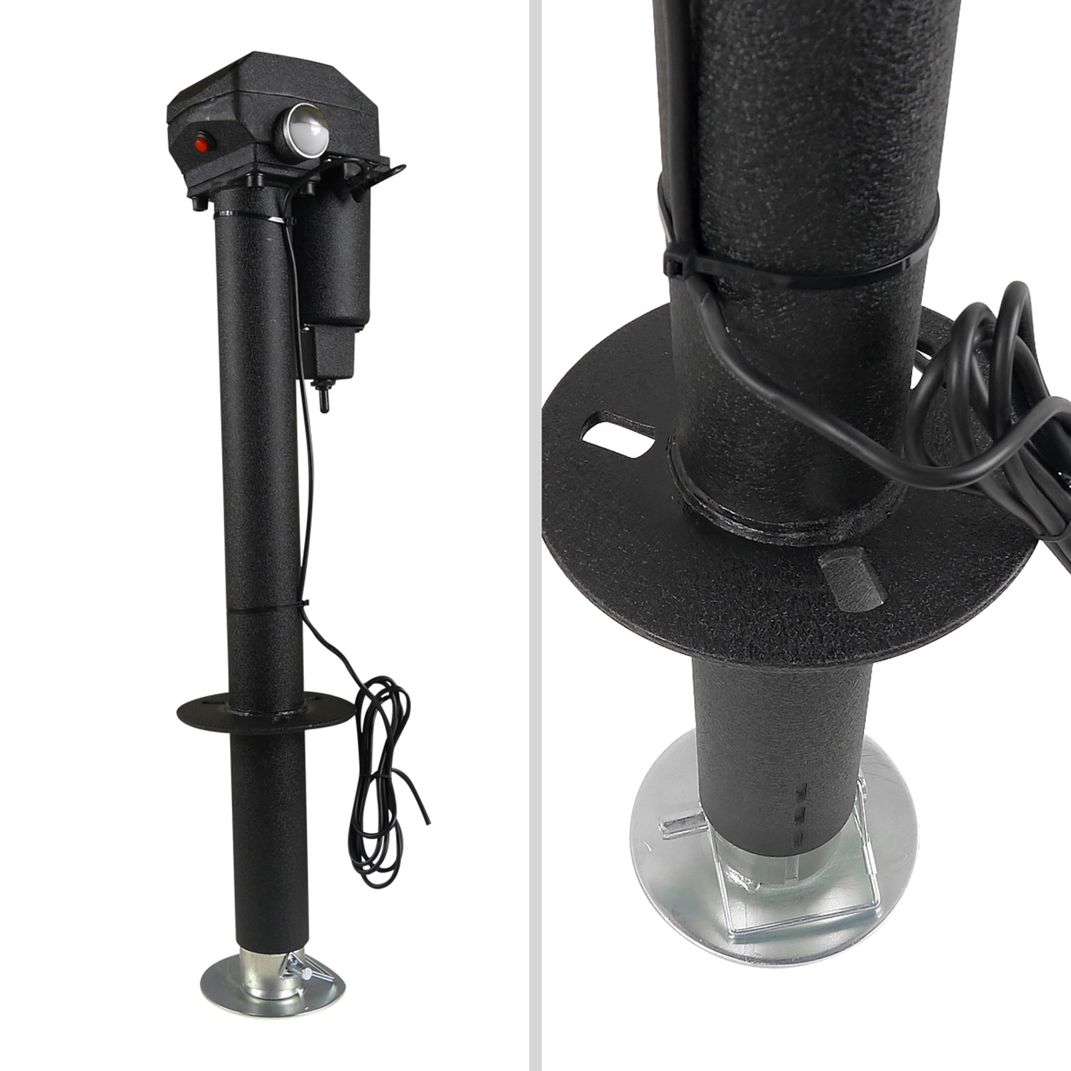 3500LB Universal 12V Electric Tongue Jack for RV Trailer & Camper LED Side Light