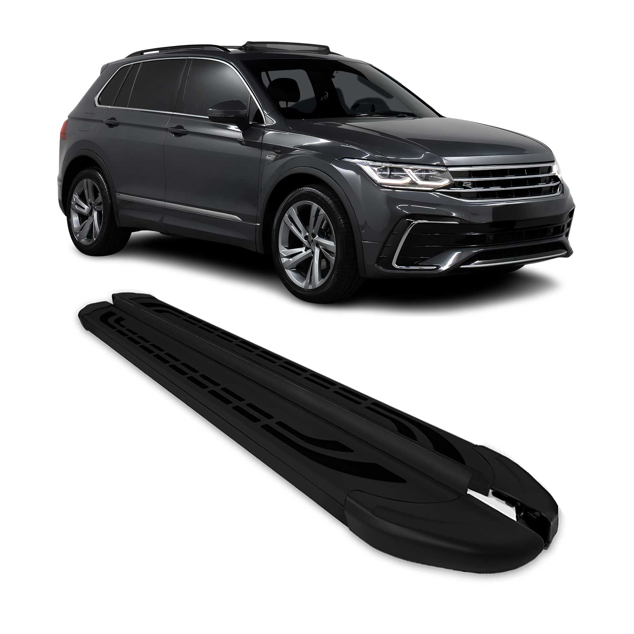 2018-2024 VW Tiguan Running Boards Side Steps Black