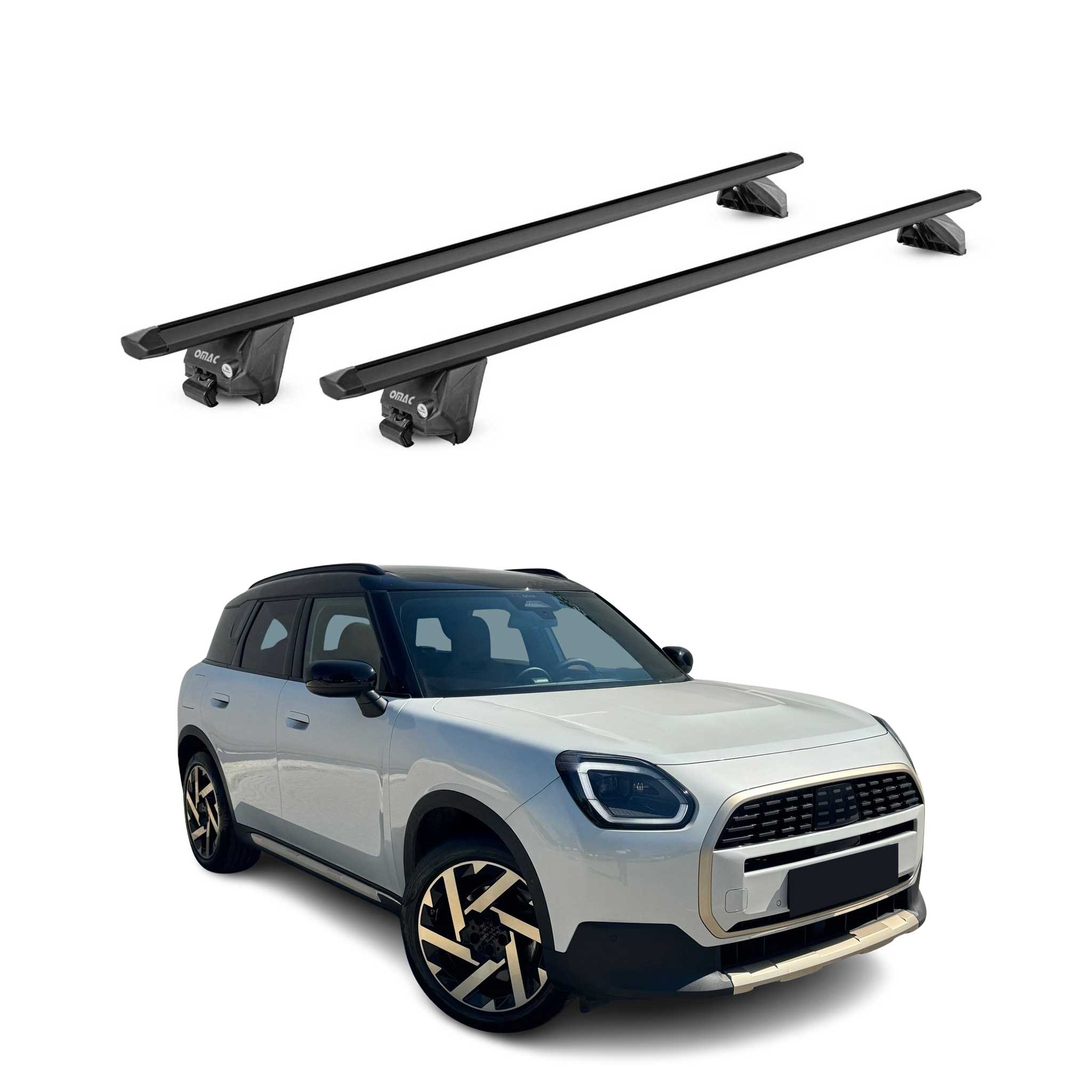 Roof Rack Cross Bars Luggage Carrier for Mini Countryman U25 2024-25 Alu Black
