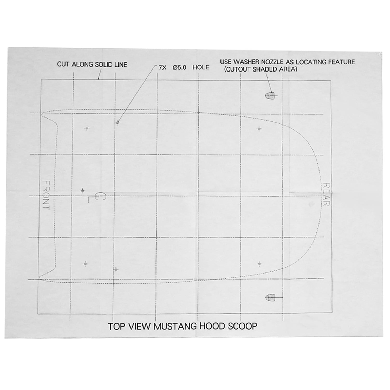 2005-2009 Ford Mustang Black ABS Hood Scoop Air Vent