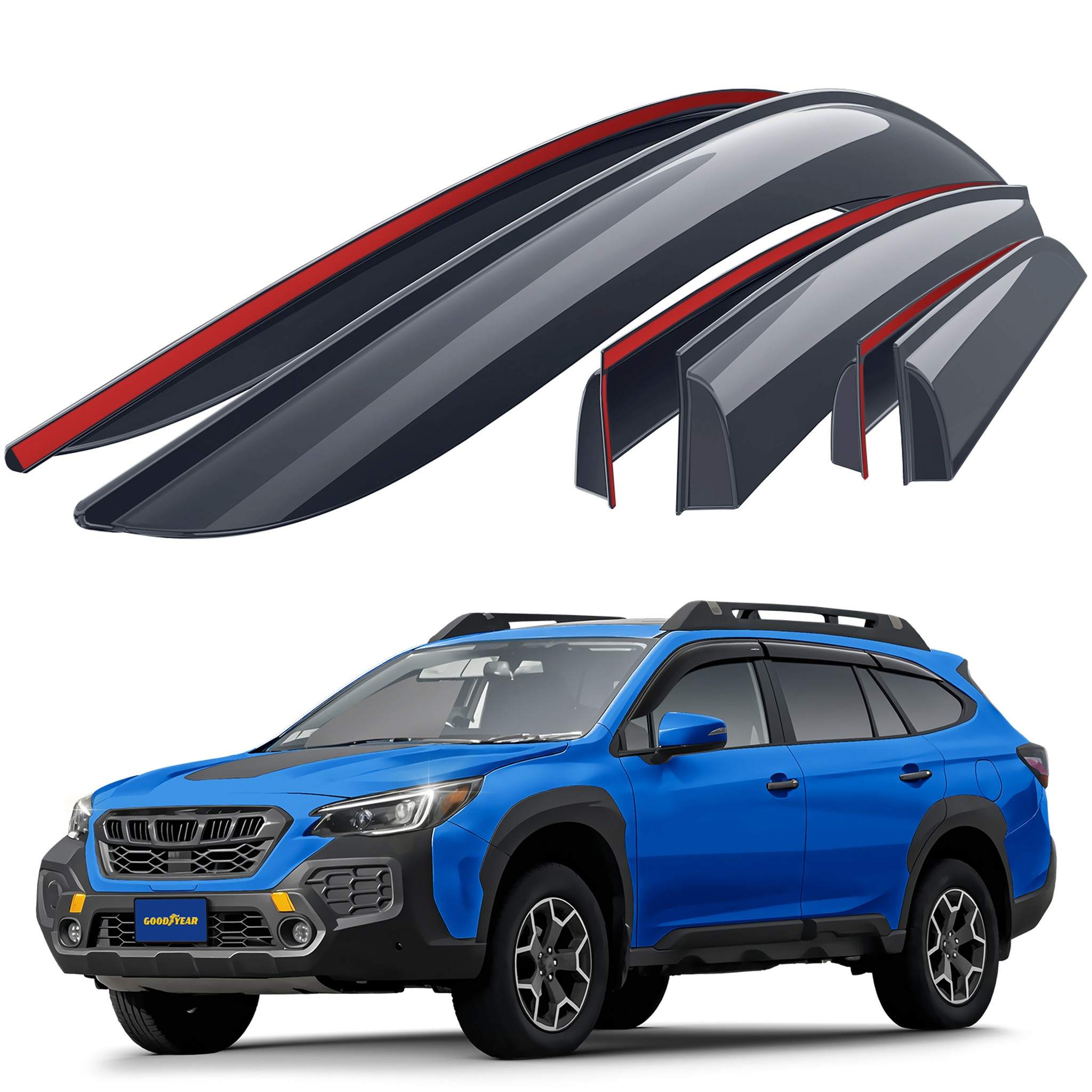 Goodyear Wind Deflectors for Subaru Outback 2020-2025 Tape-On Premium Smoke 6Pcs