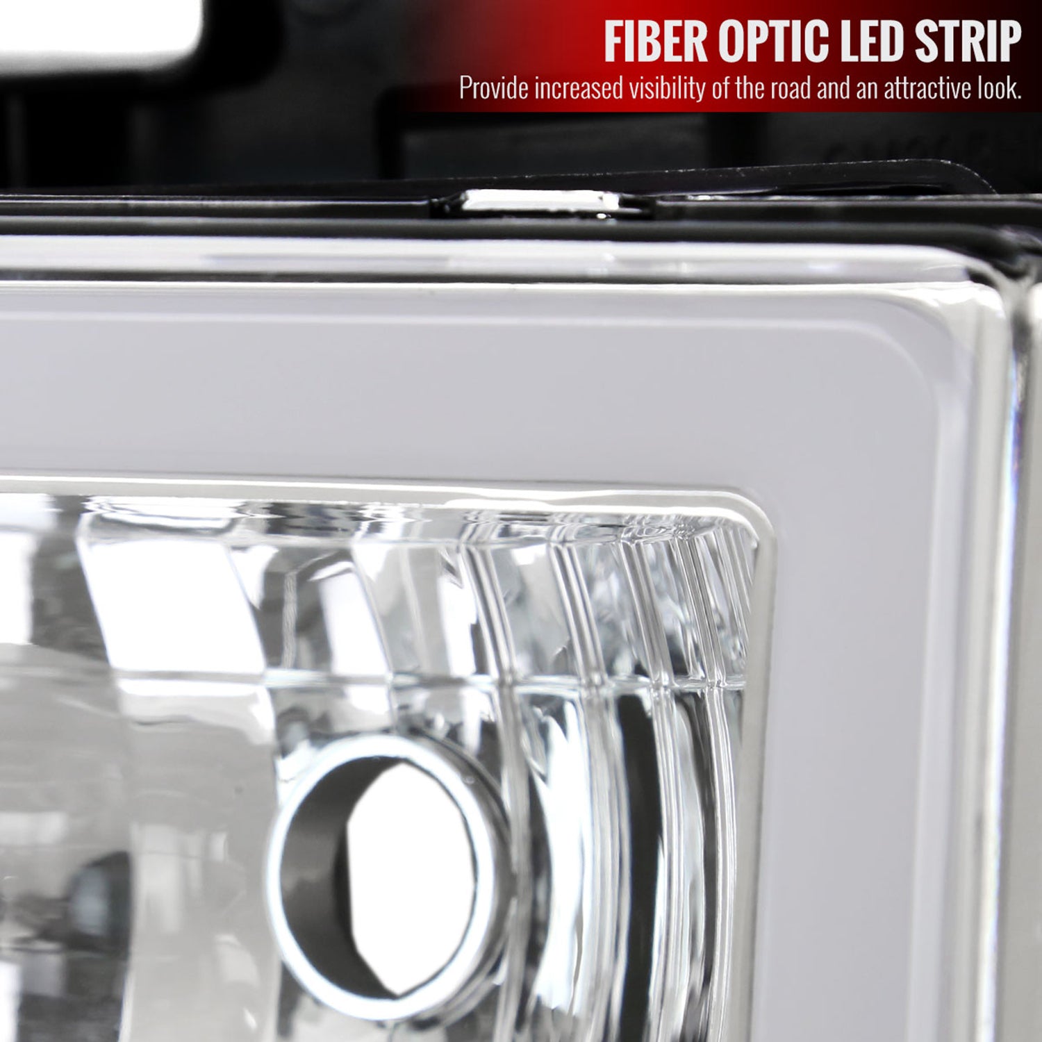 1988-1998 Chevy/GMC C10 C/K LED Strip Factory Style Headlights Chrome/Clear