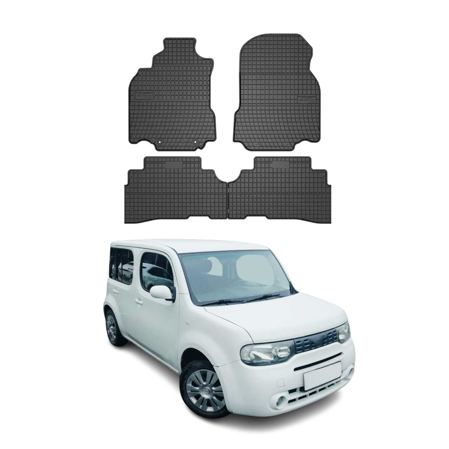 2009-2014 Nissan Cube Floor Mats Liners Full Set All Weather Rubber Black