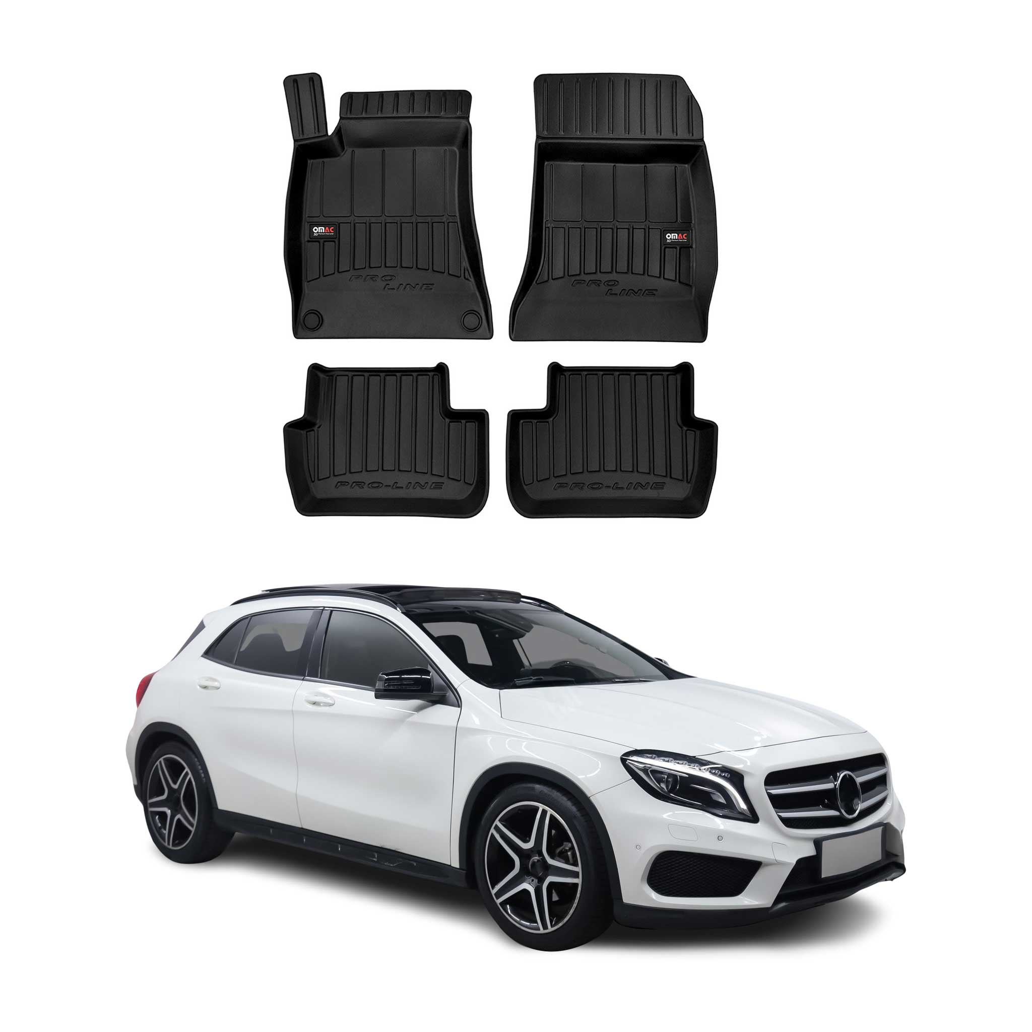 2015-2019 Mercedes GLA Class X156 GLA45 GLA200 Premium Floor Mats Liners Full Set All Weather Heavy Duty
