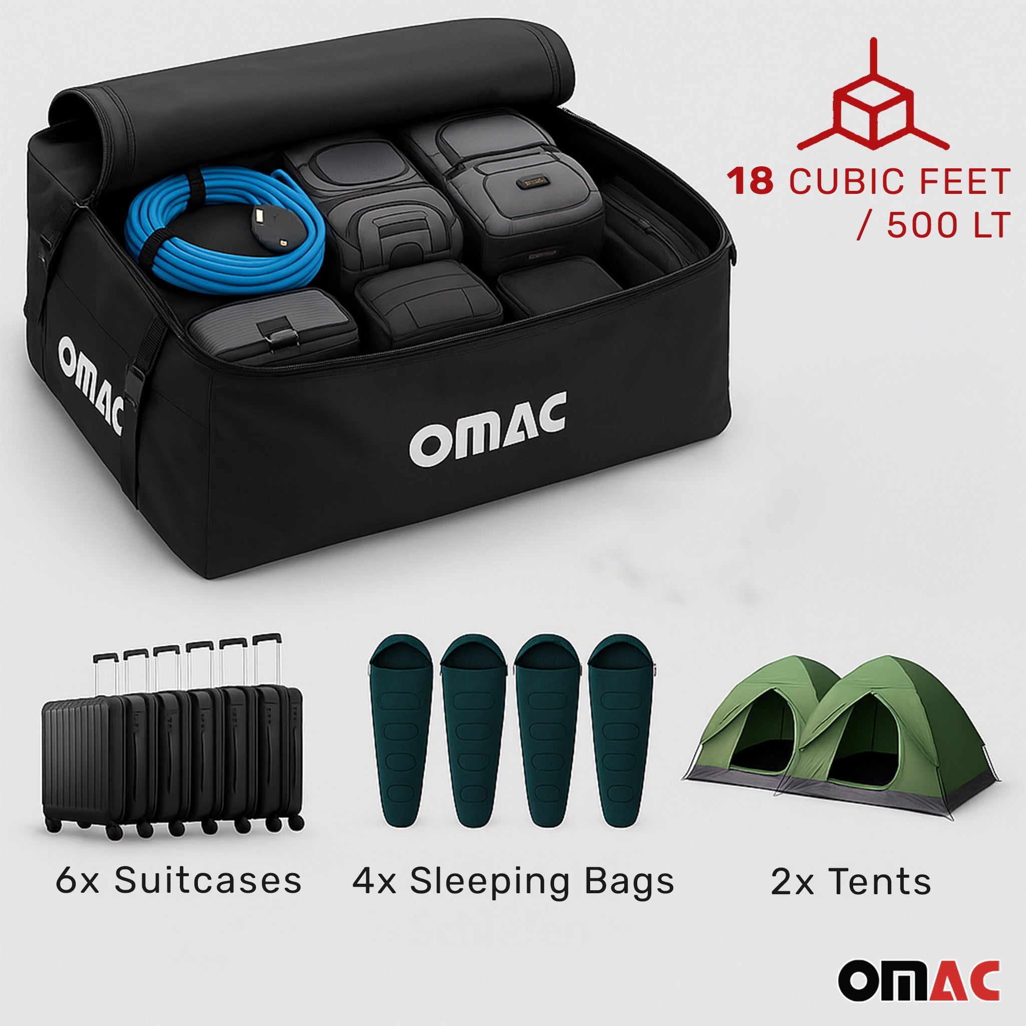 Roof Cargo Bag 17.6 Cubic Feet Black