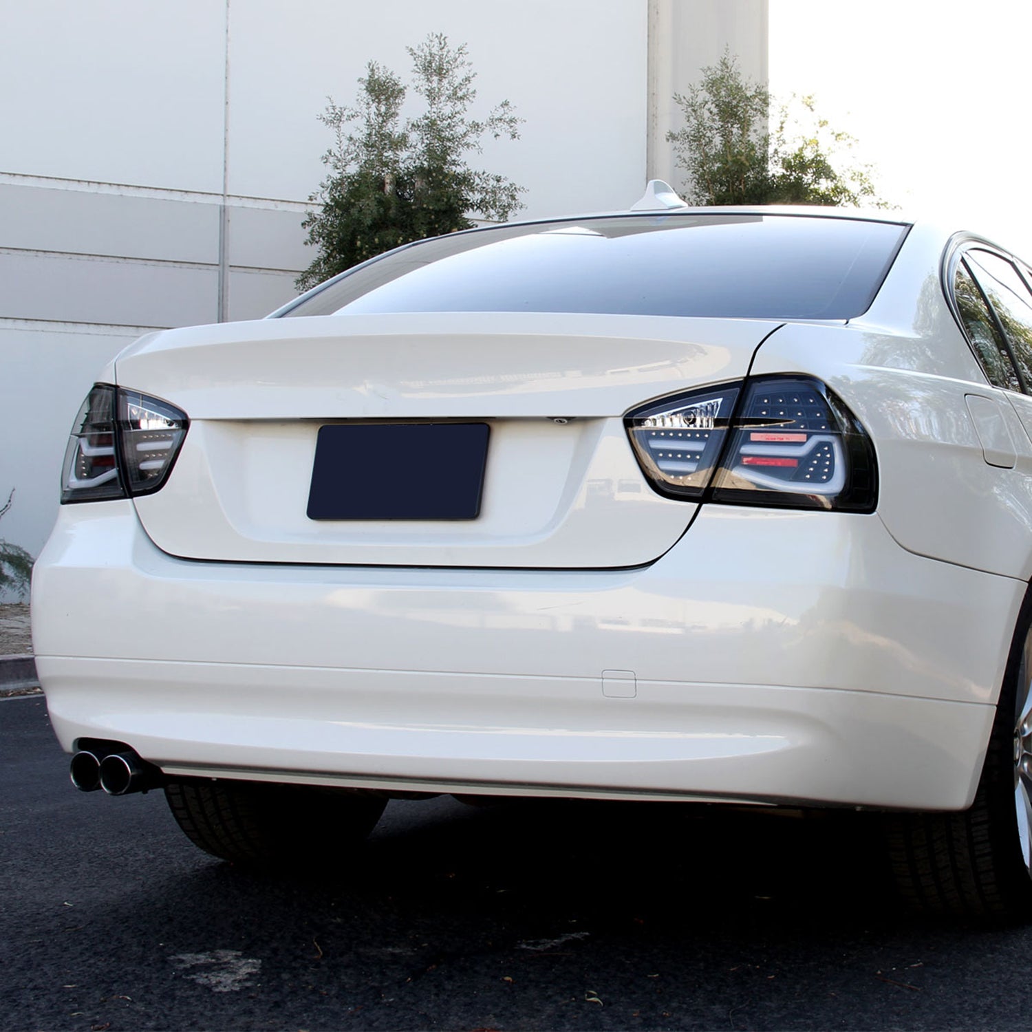 2006-2008 BMW E90 3 Series Sedan LED Tail Lights Matte Black/Clear Lens