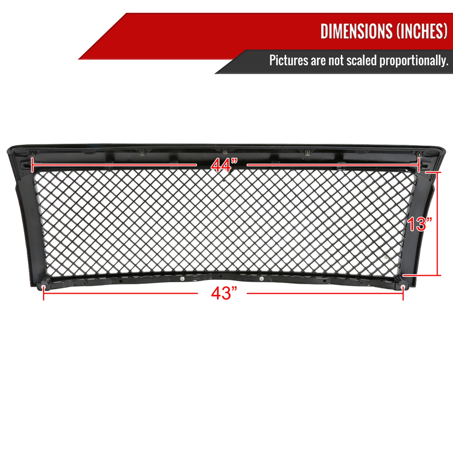 2009-2014 Ford F-150 Glossy Black ABS Mesh Grille