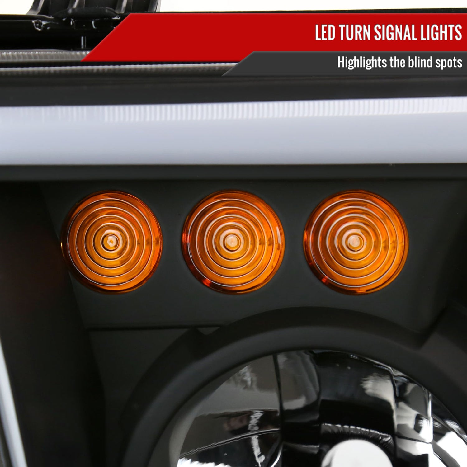 2007-2013 Toyota Tundra/Sequoia Retro LED Tube Headlights LED Signal Black