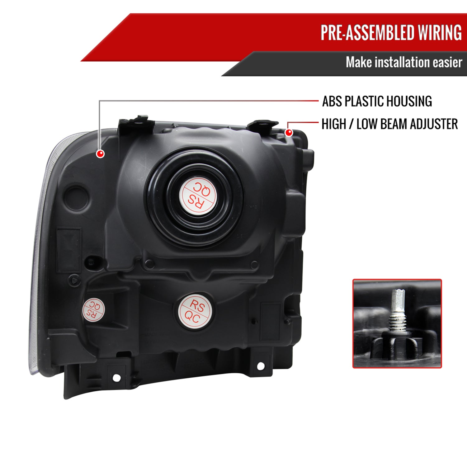 2005-2007 Ford F-250/350/450/550/Excursion Crystal Headlights Chrome/Somke