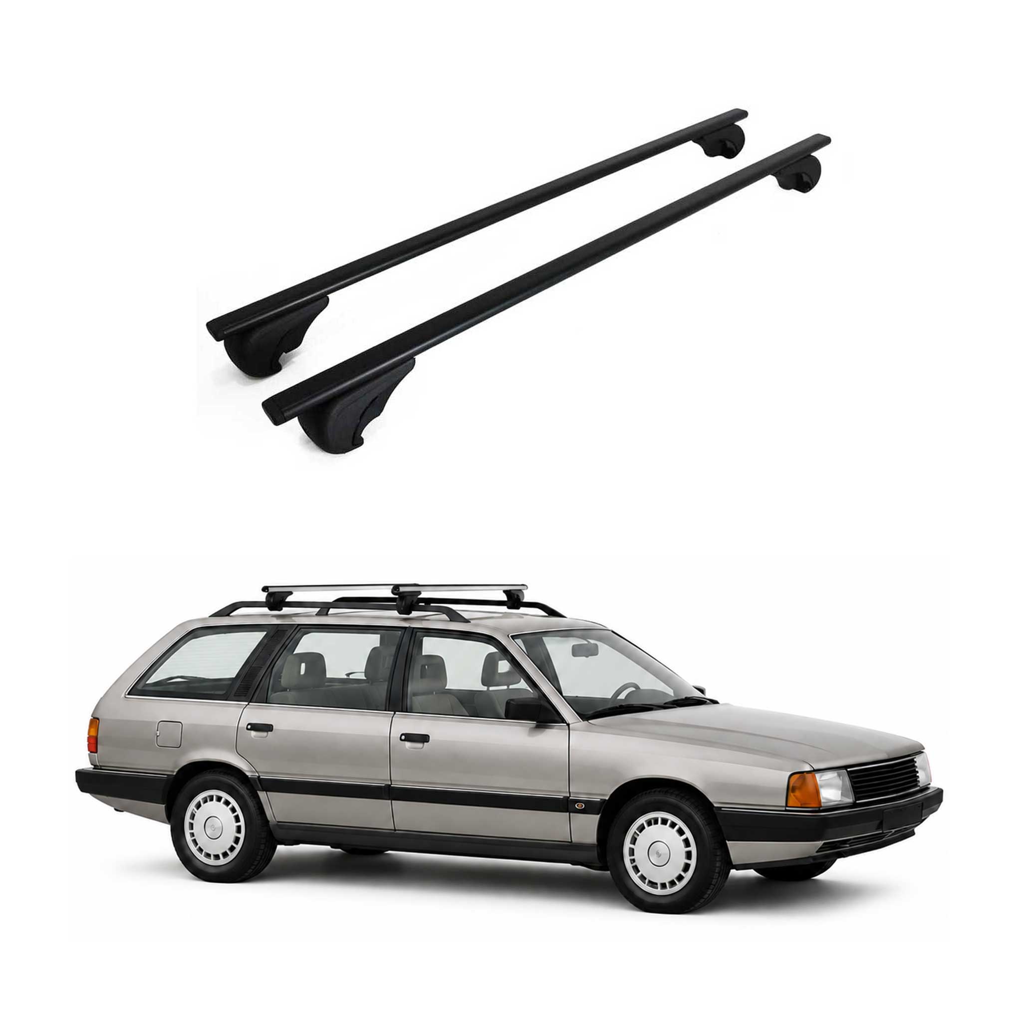 Top Roof Racks Cross Bars for Audi 5000S Avant 1984-1991 2Pcs Black